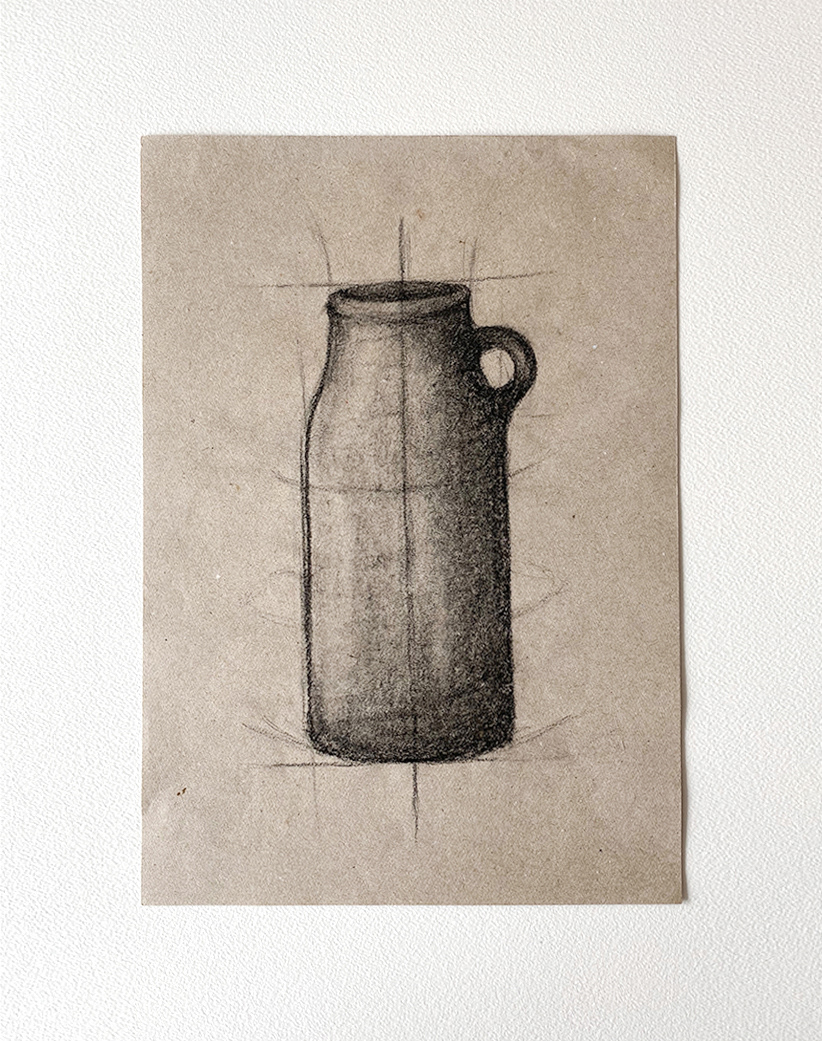 "Jug IV" 2022 - charcoal on eco paper