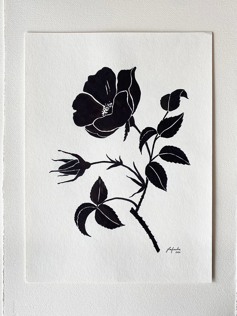 "Rose II" 2020 - ink on Bamboo paper