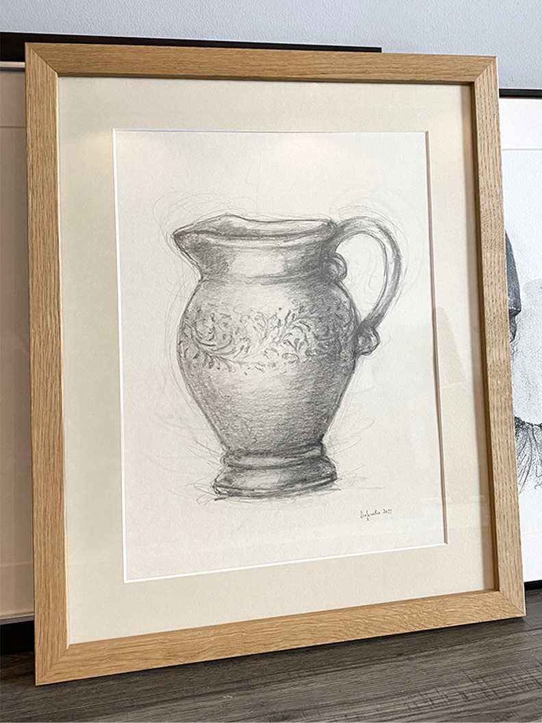 "Pitcher" 2022 - pencil on thick paper