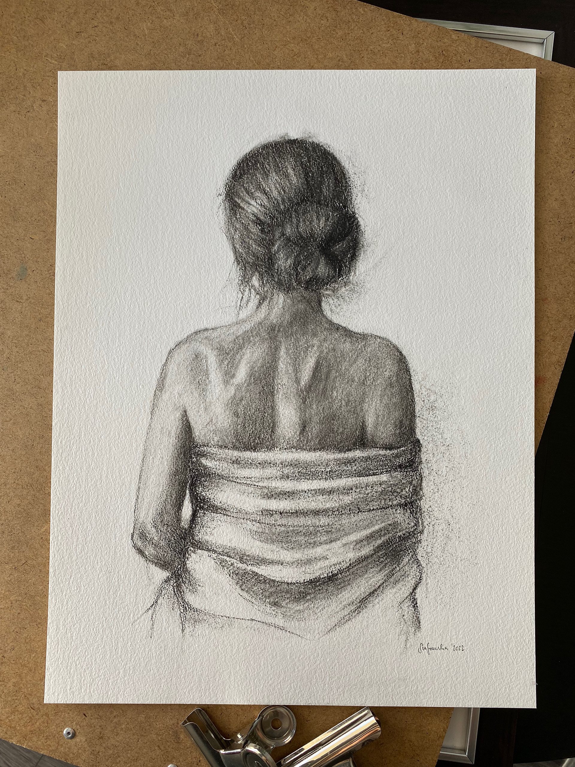 "Take your time" 2022 - charcoal on textured art paper