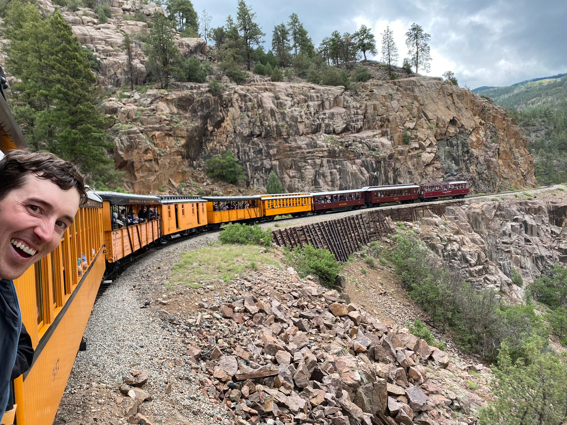 Connor Photobombing on the Train Out (Mt Eolus)