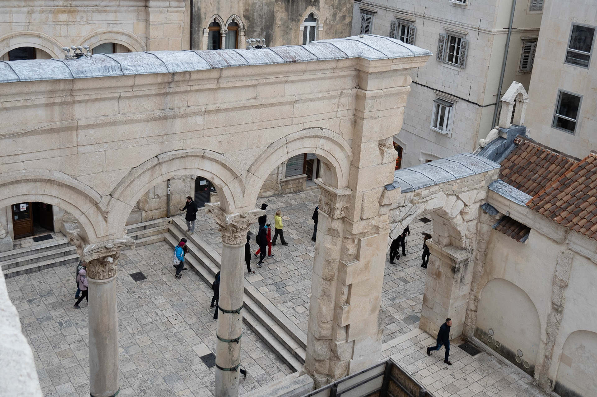 Peristyle Court from above - Diocetian's Palace