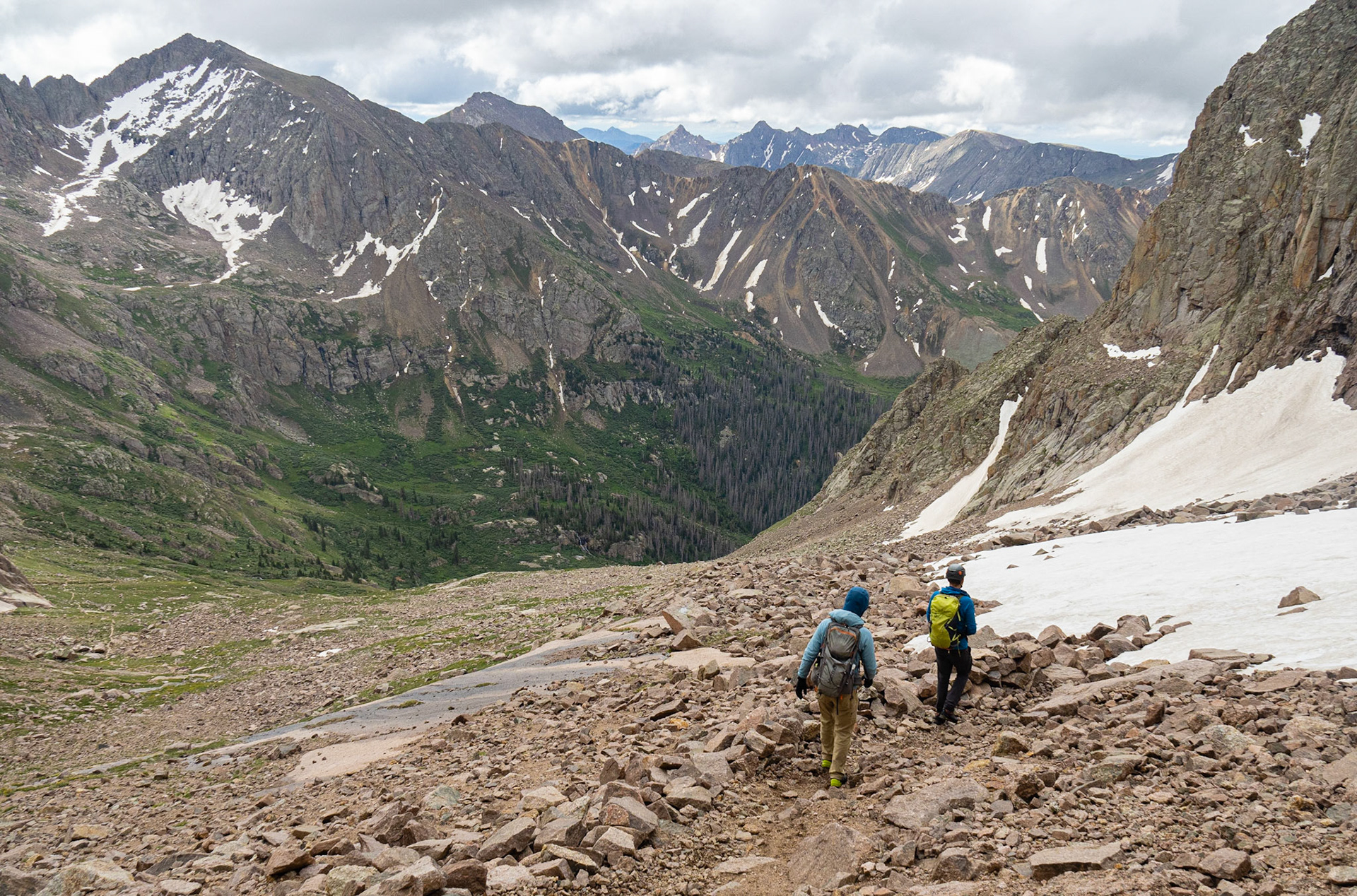 Back down into Chicago Basin (Mt Eolus)