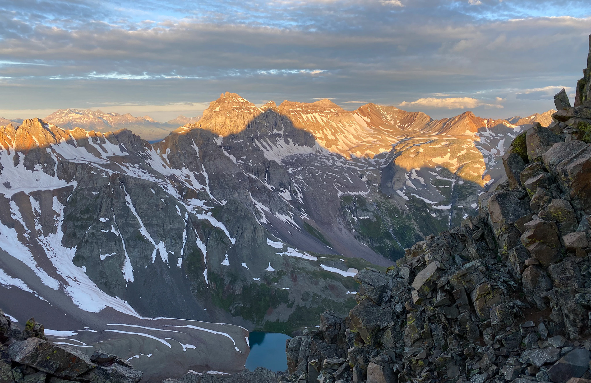 Shadow of Sneffels on Dallas Peak (Mt Sneffels)