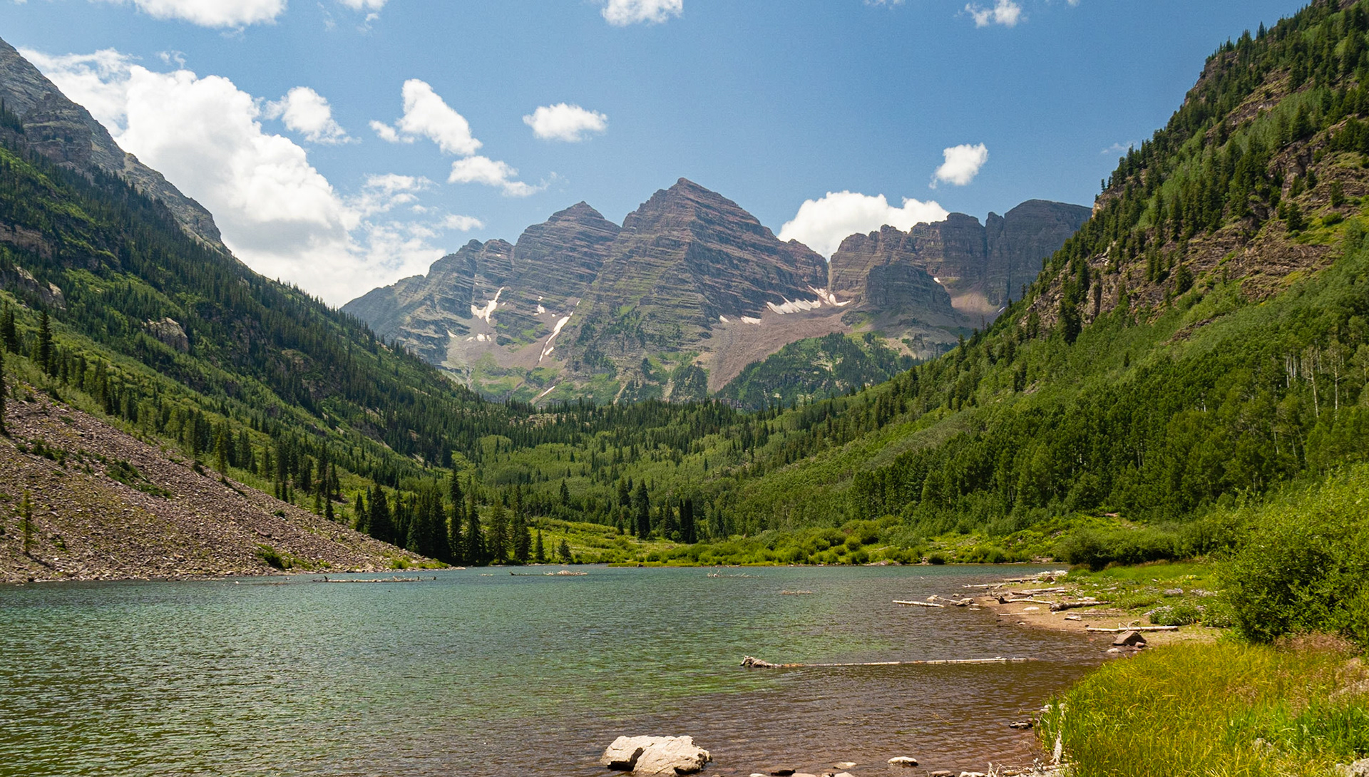 The Maroon Bells, N Maroon on the Right (North Maroon)