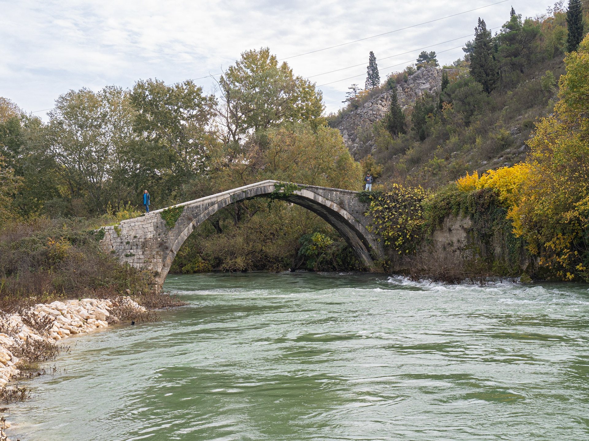 Old Bridge in Klepci (Mustaj-begov most) and the Bregava River