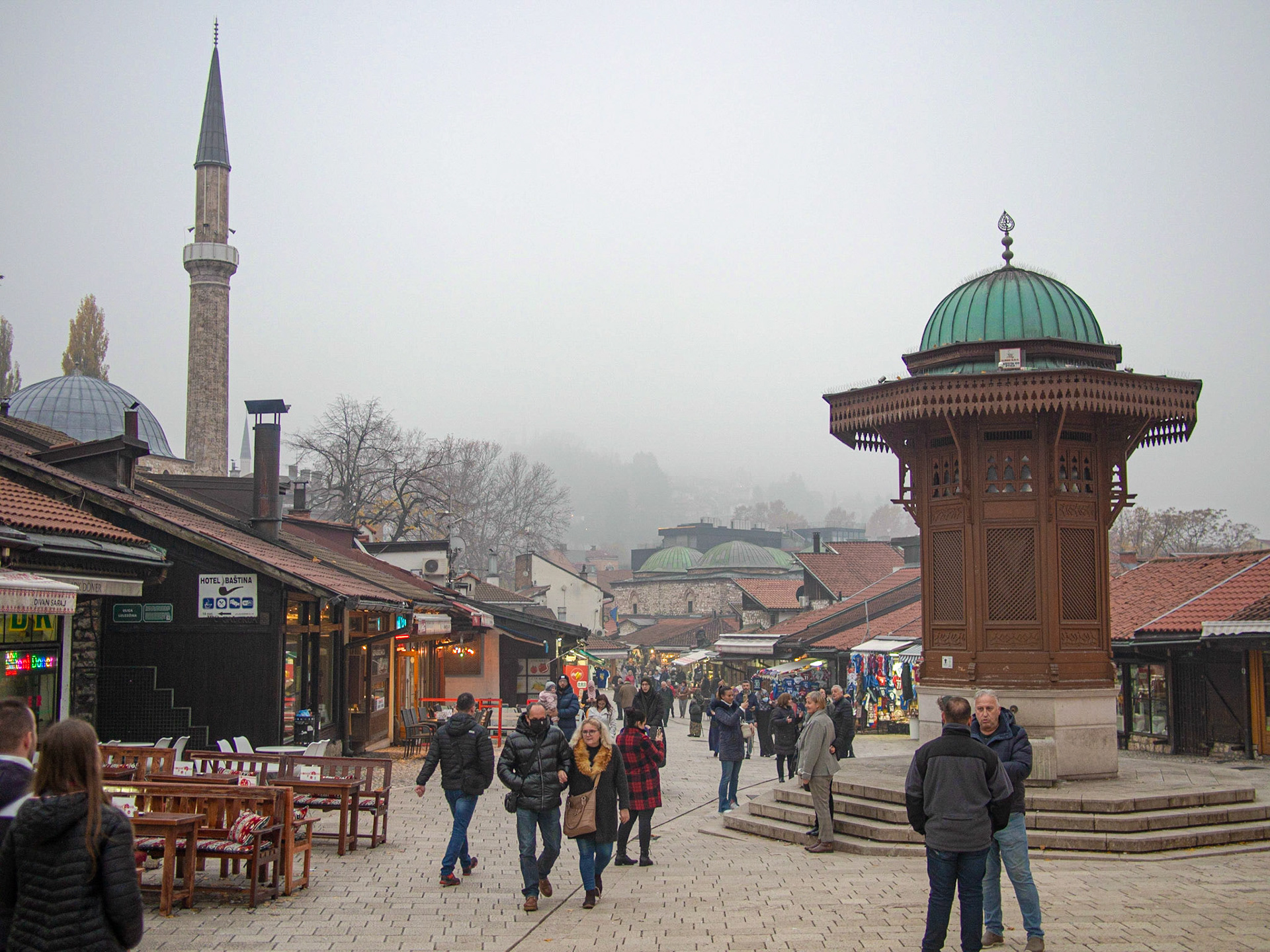 Sebilj  (Ottoman-style wooden fountain) in Baščaršija Square, Sarajevo