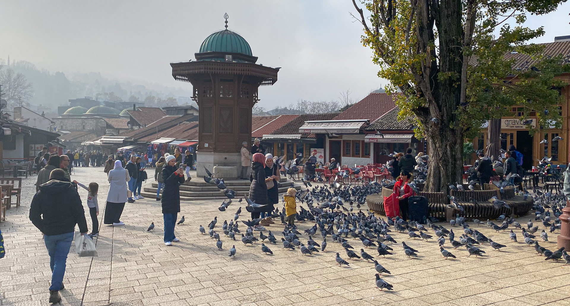 Sebilj  (Ottoman-style wooden fountain) in Baščaršija Square, Sarajevo