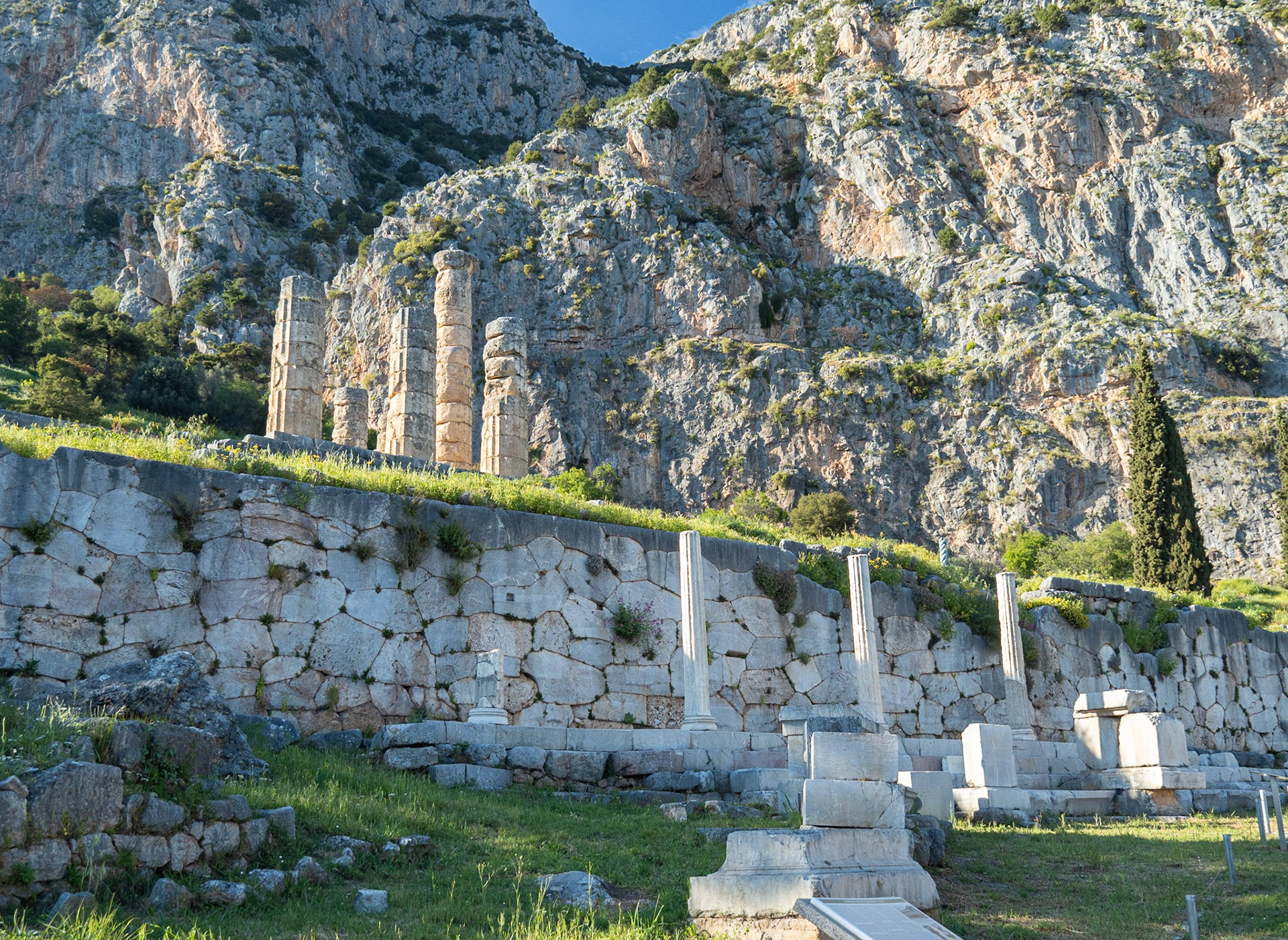 Athenian Stoa, Ploygonal Wall, and Temple of Apollo, Delphi
