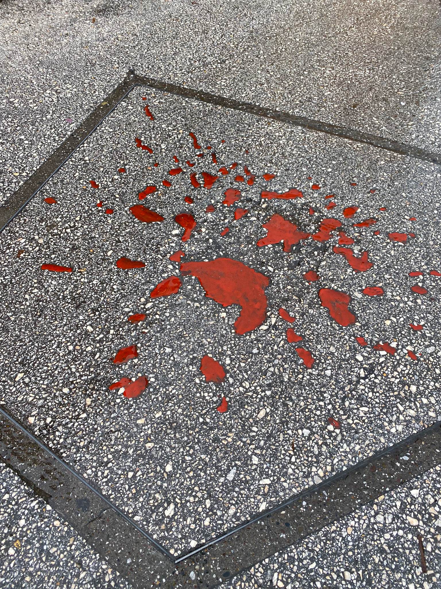 Sarajevo "Rose", a mortar shell explosion filled with red resin