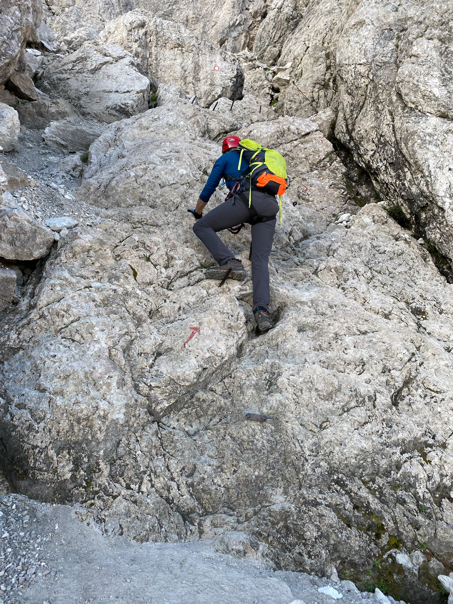 Mike Starting the Vie Ferrata on Mala Mojstrovka