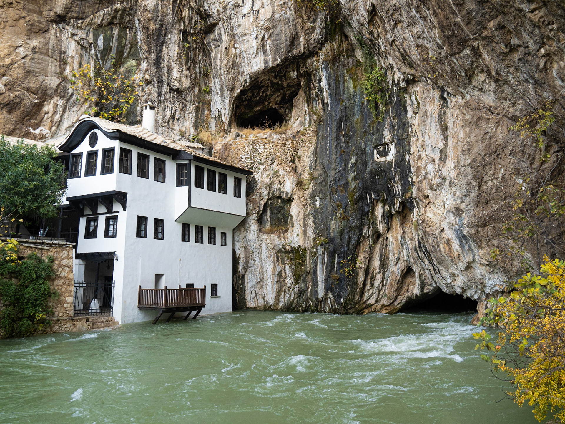 The source of the Buna River and the Tekke, Blagaj