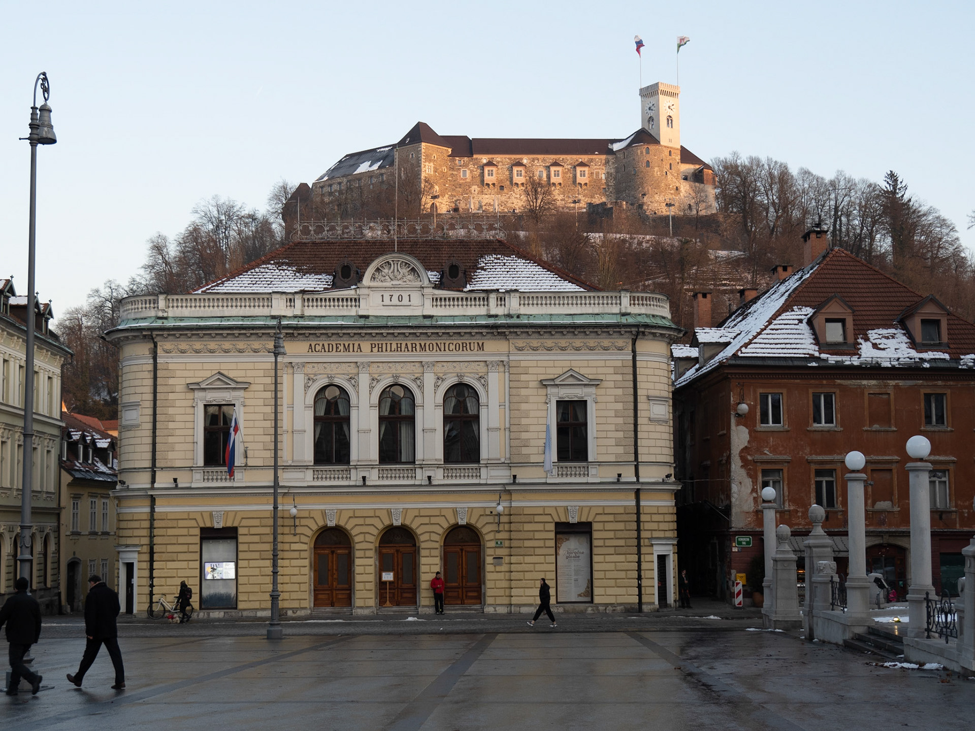 Slovenian Philharmonic Building and Ljubljana Castle