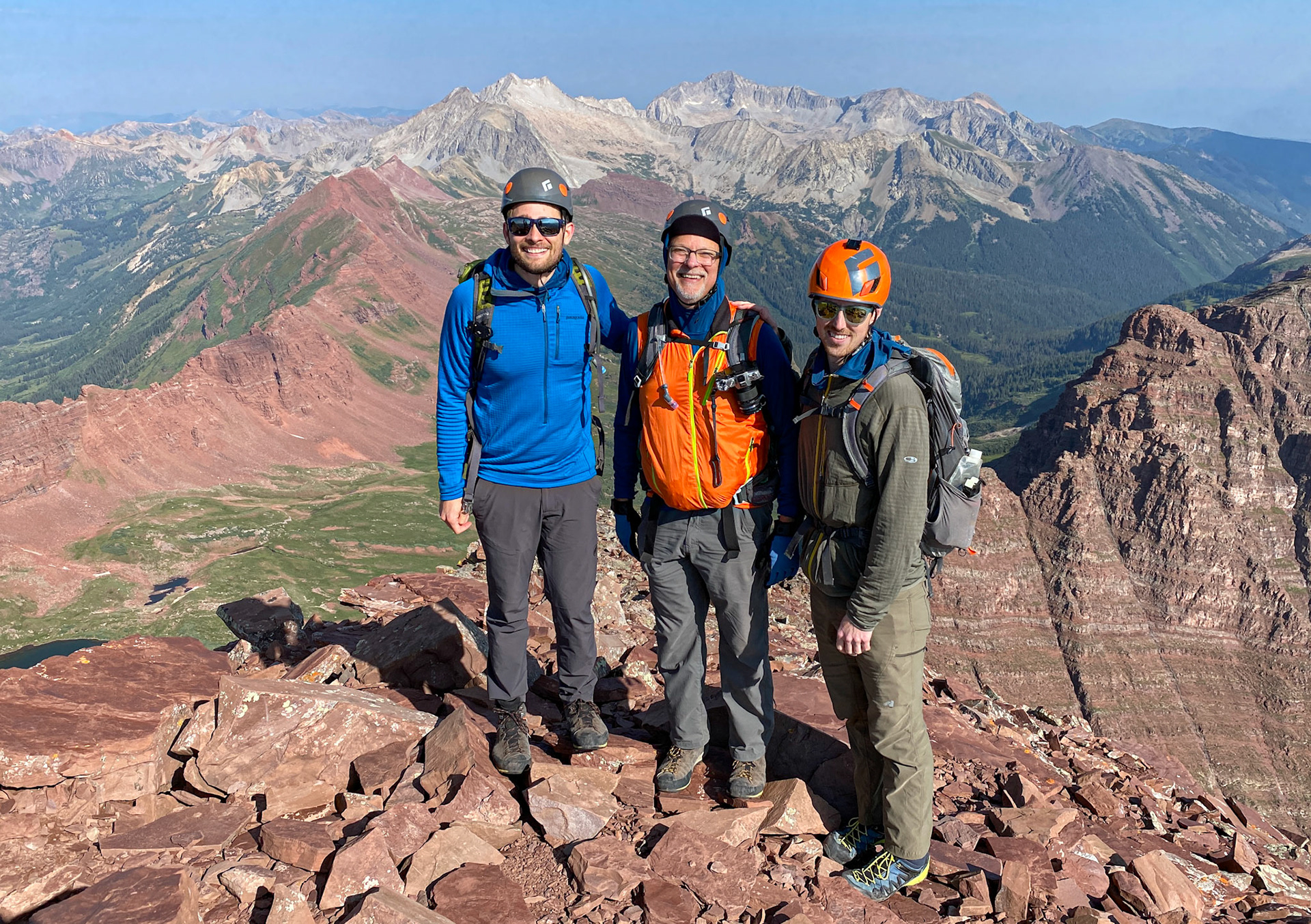 Mike, Greg, and Connor Atop N Maroon (North Maroon)
