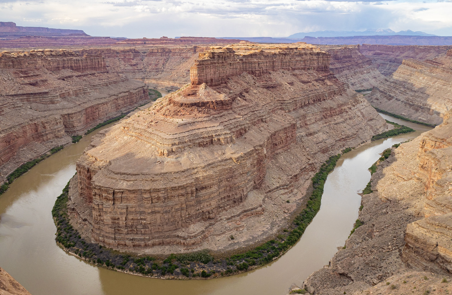 The confluence of the Green (directly below) and Colorado Rivers