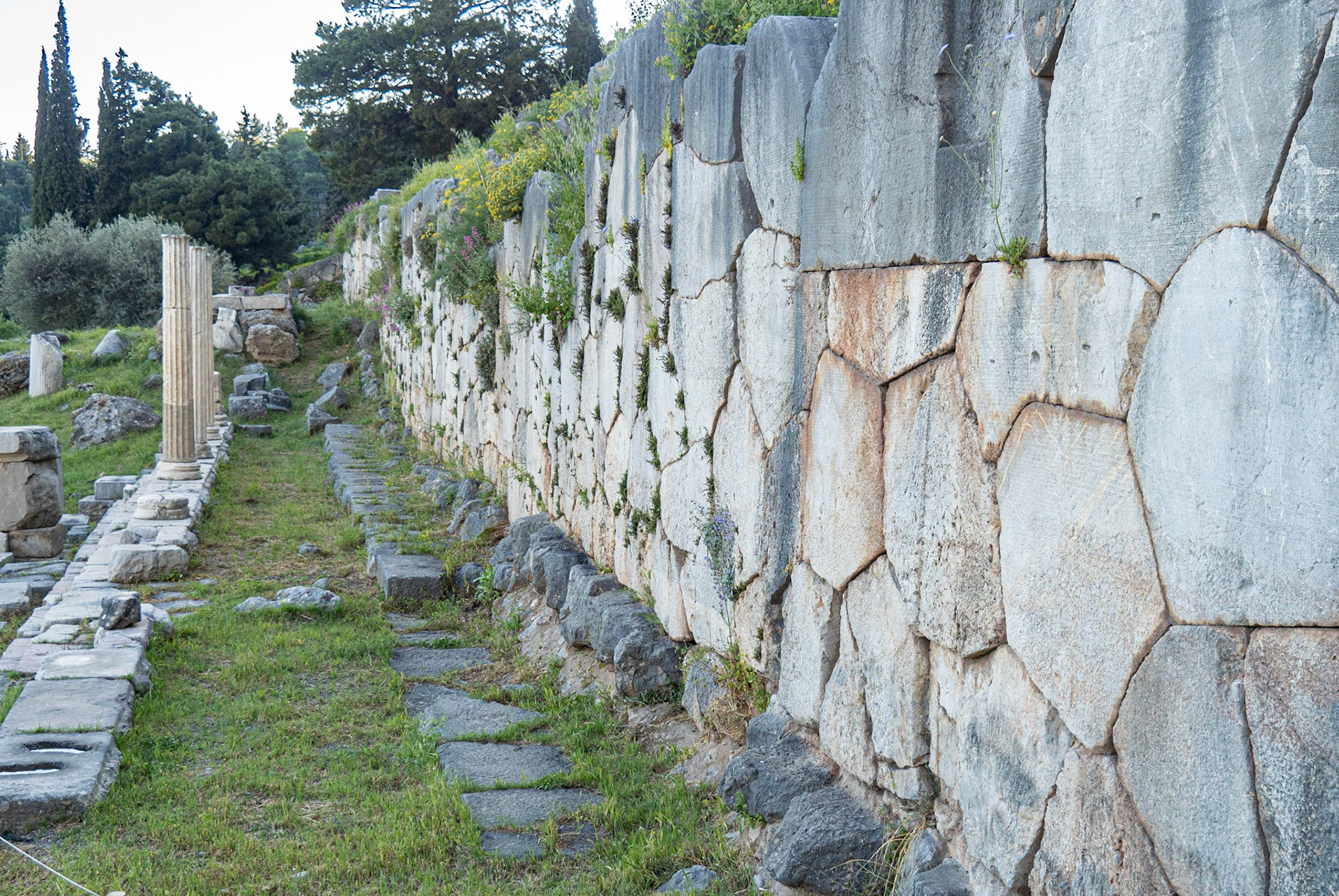 Athenian Stoa, Ploygonal Wall, Delphi