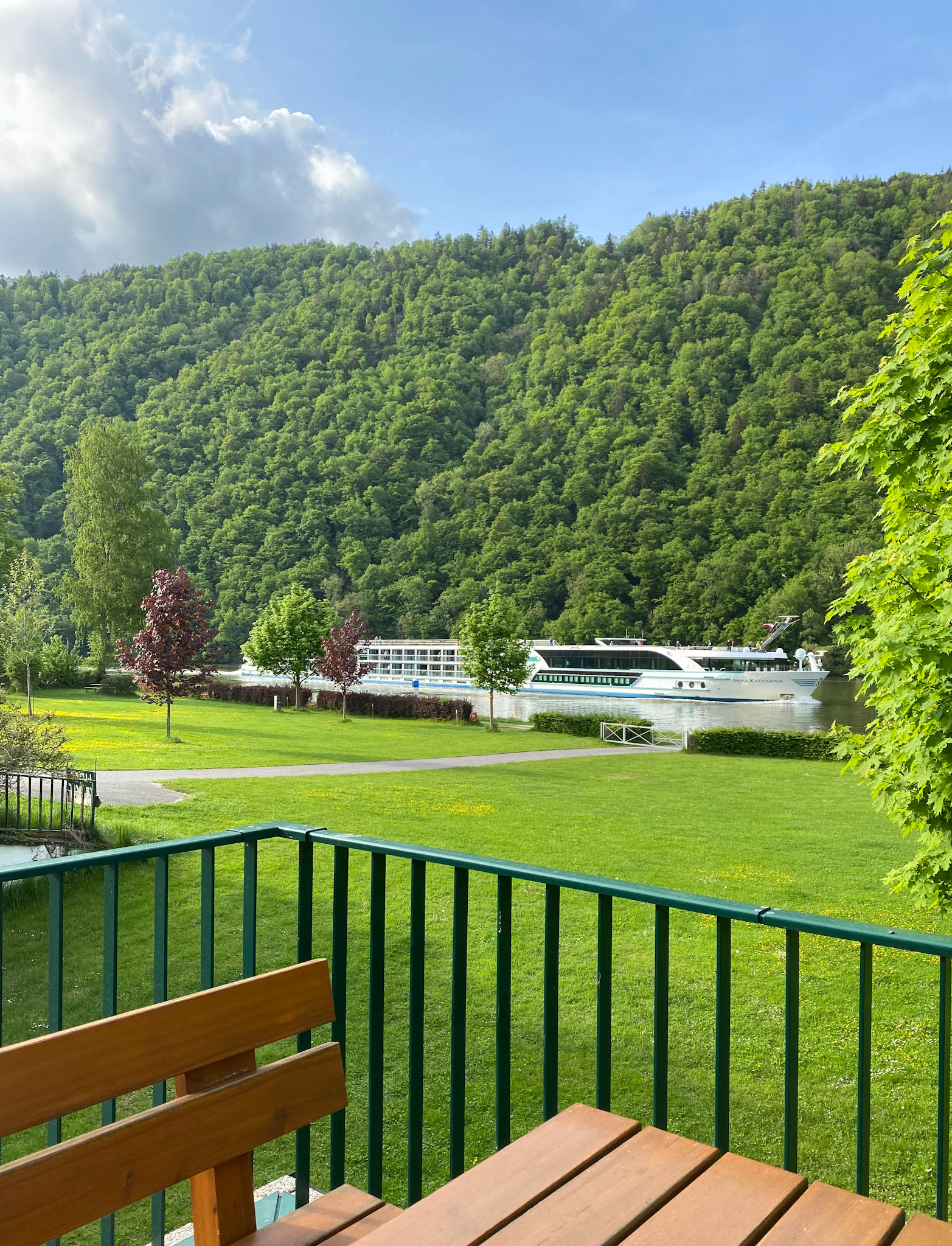 Cruise Ship on the Danube from Gasthof Nikolaus