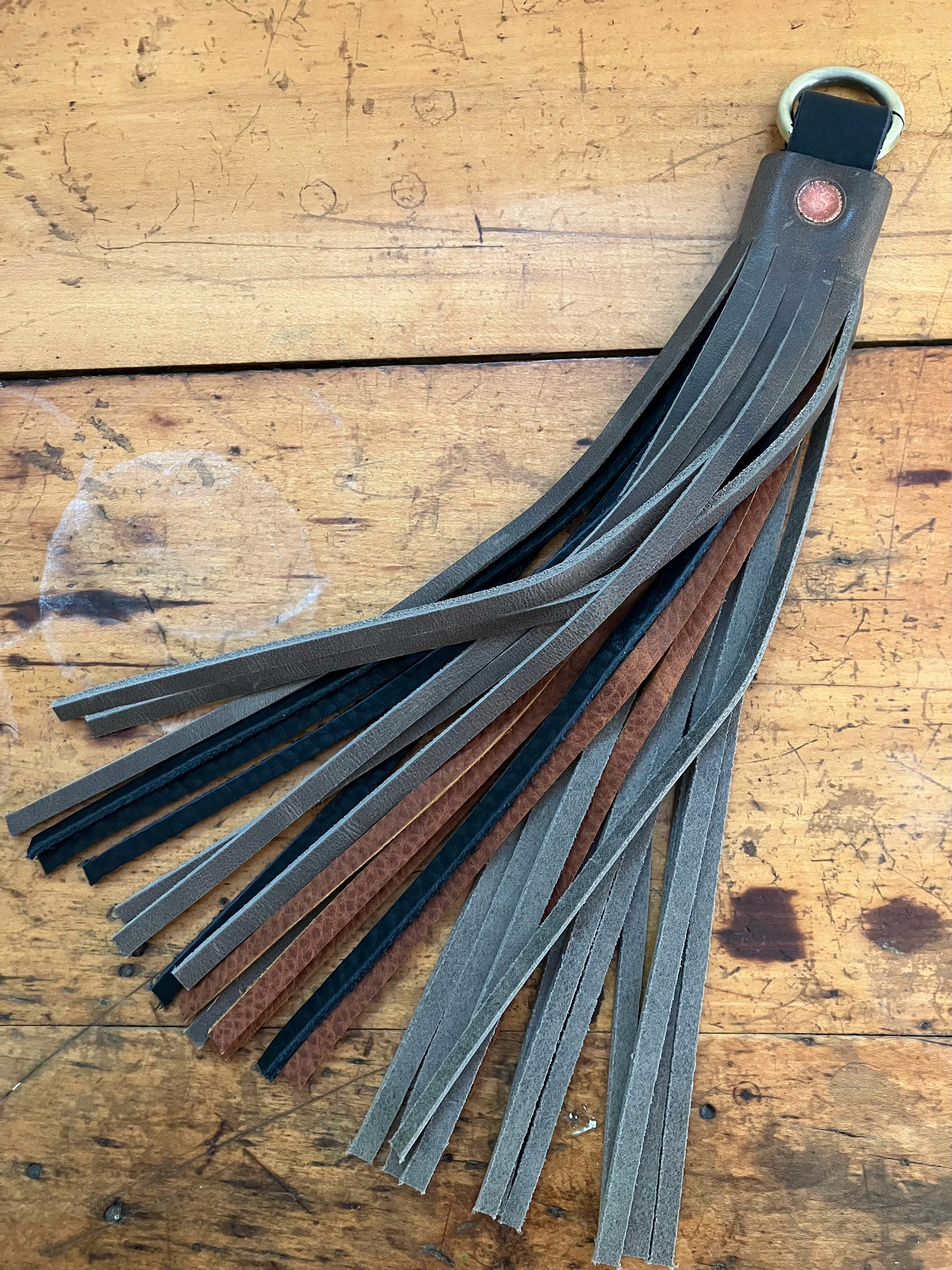 handmade leather tassel, handcrafted leather tassel for purse, leather tassel flair,  purse flair, multi color leather tassel, full grain leather accessories