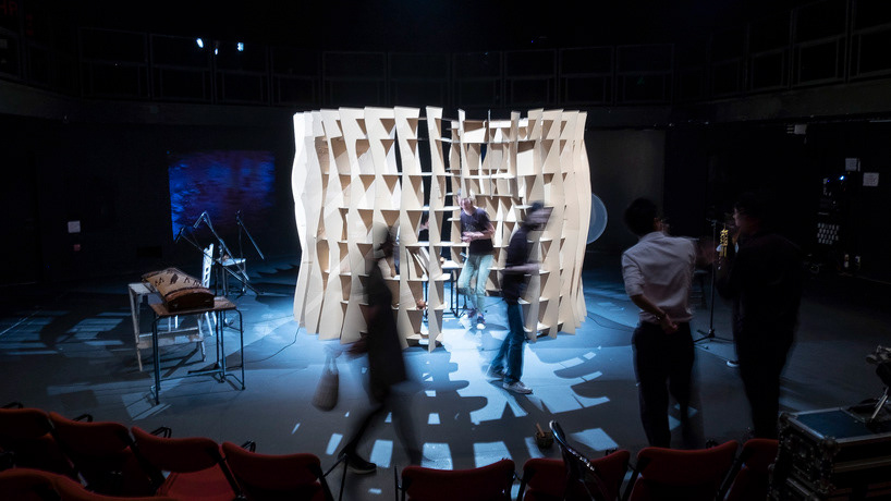 tati architects hong kong hkapa soundscape performance music immersive installation waffle corrugated cardboard
