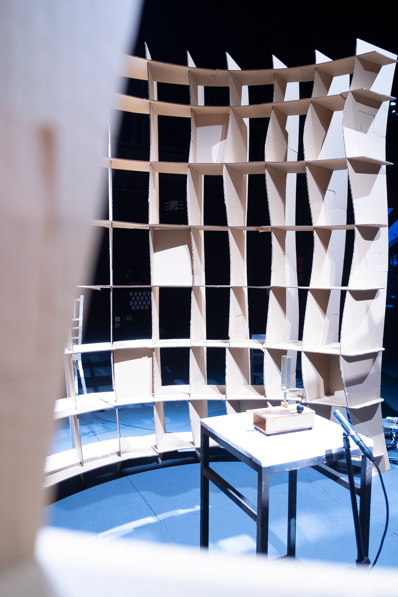 tati architects hong kong hkapa soundscape performance music immersive installation waffle corrugated cardboard