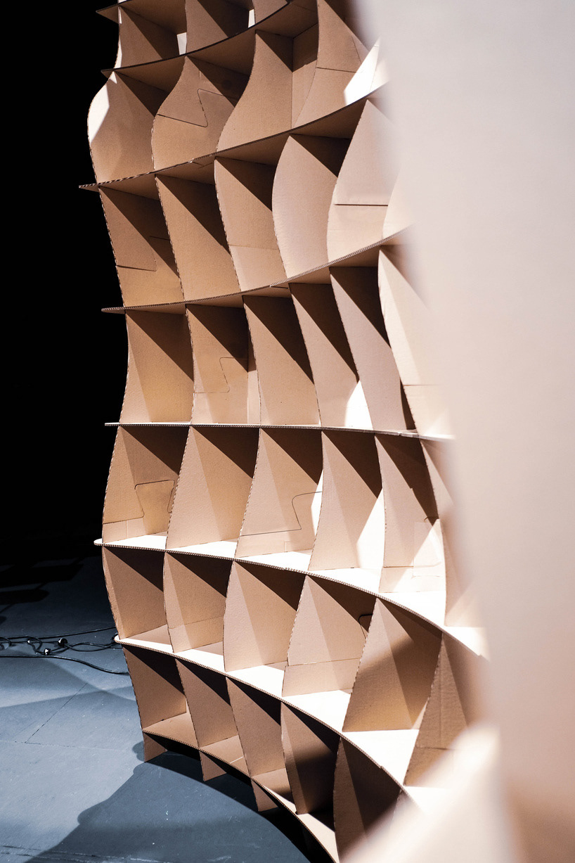 tati architects hong kong hkapa soundscape performance music immersive installation waffle corrugated cardboard
