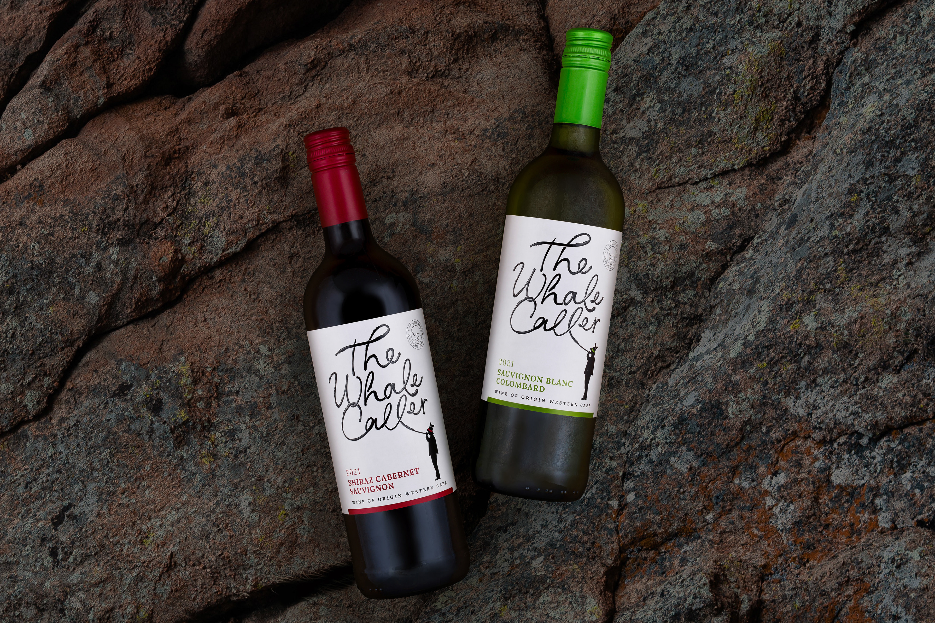 The Whale Caller range wine label design