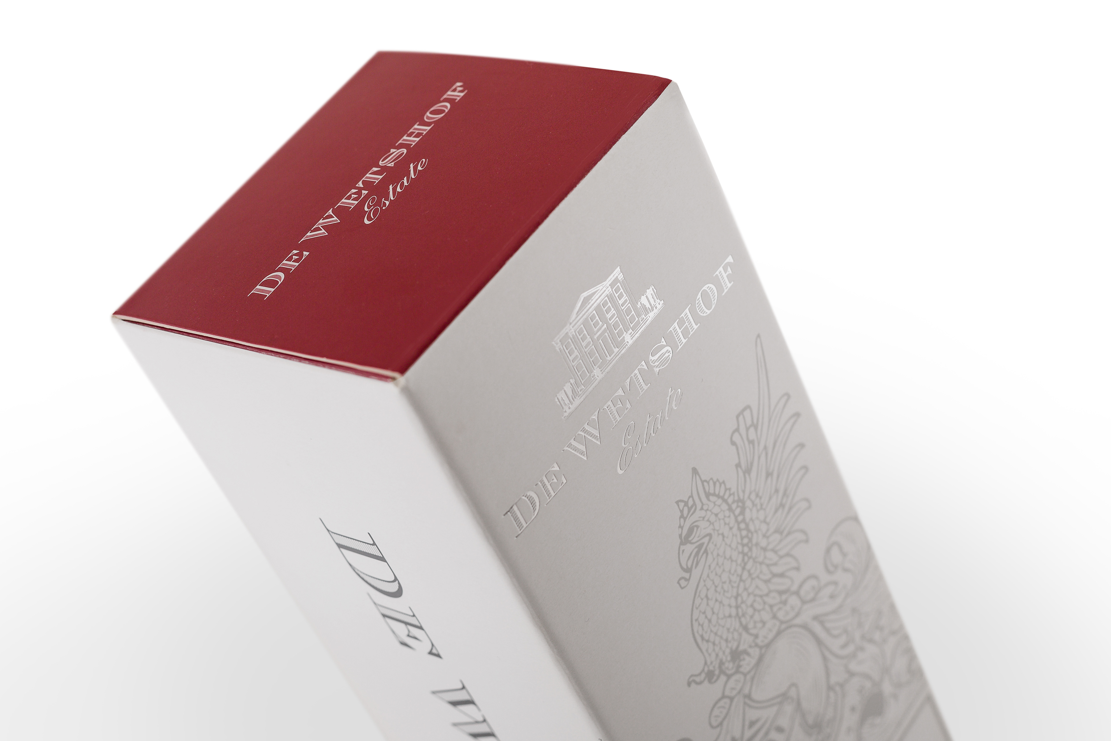 De Wetshof Estate wine gift box packaging design foil close-up
