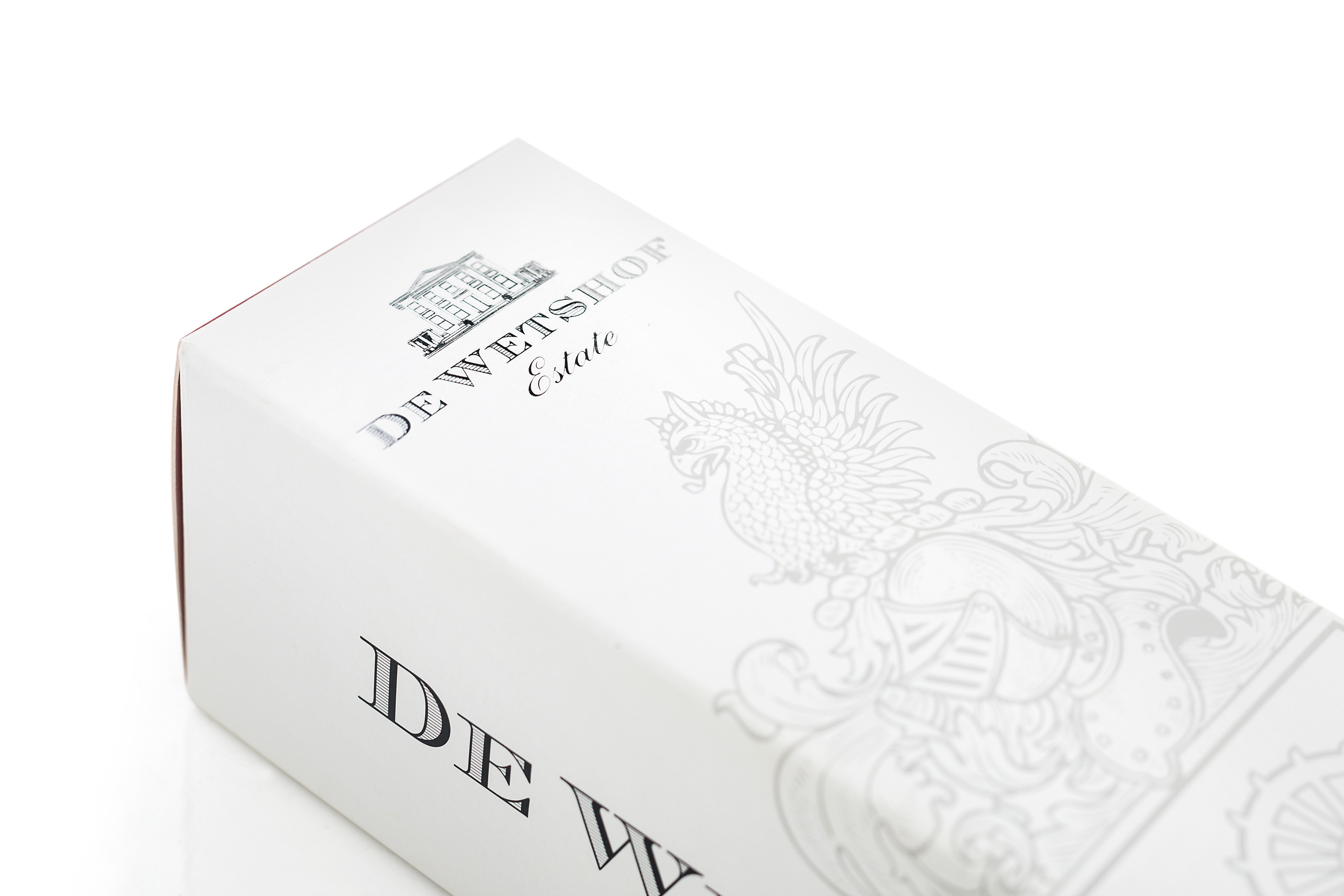 De Wetshof Estate wine gift box packaging design foil close-up