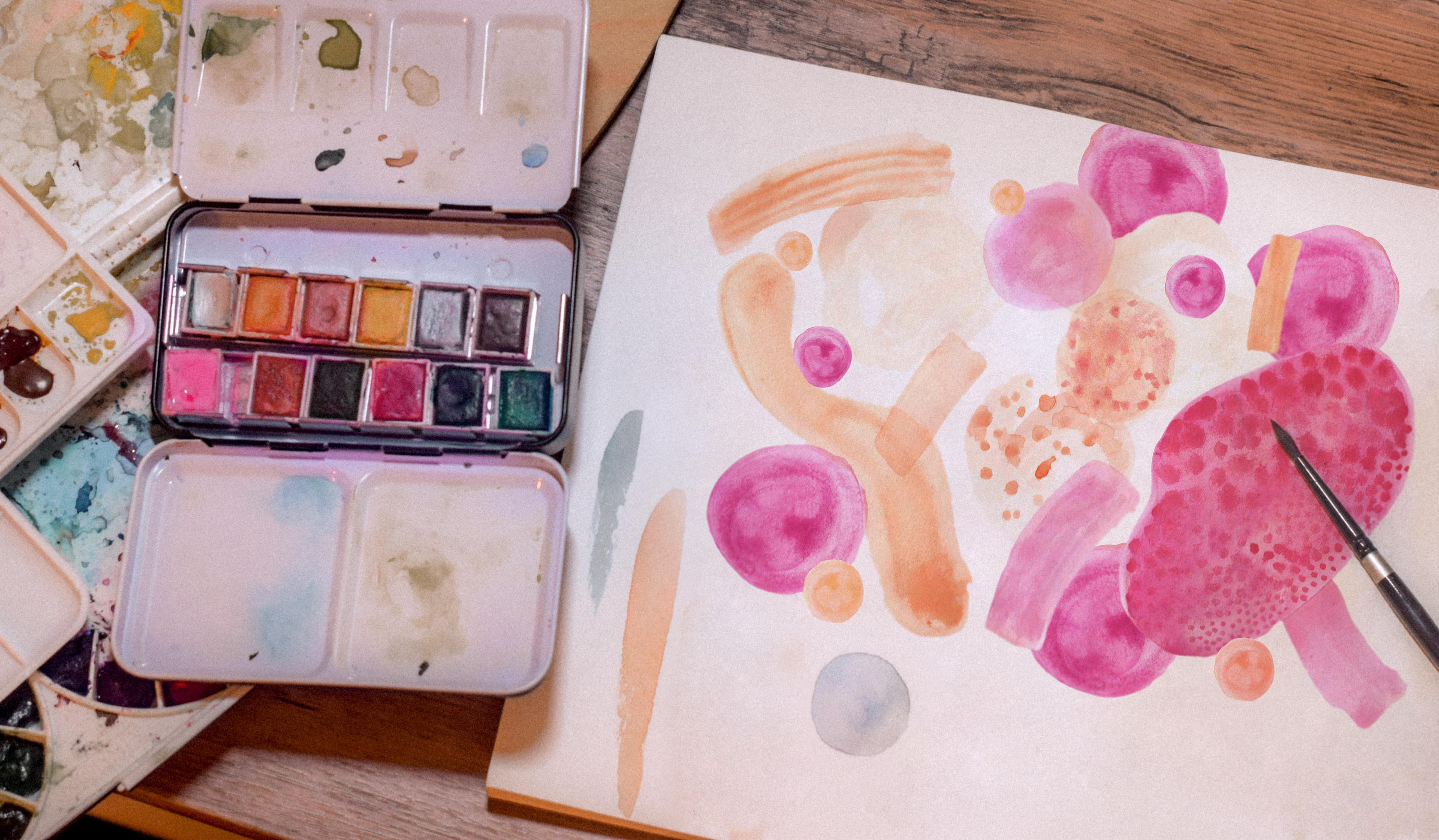 Watercolour painting scene