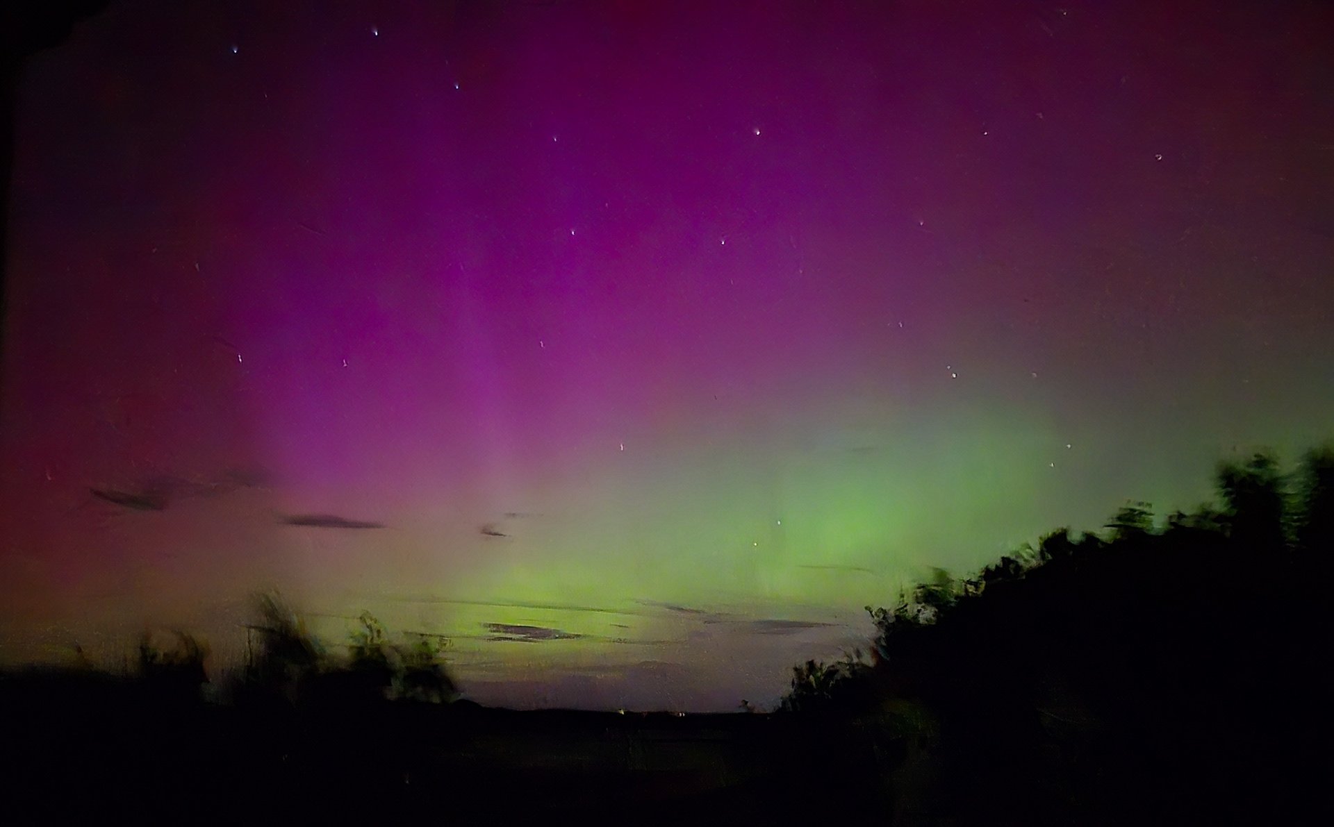 Nordlys set fra Rindby 12 august 2024