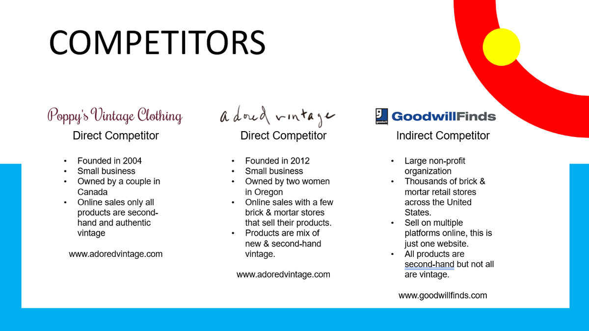 The 3 websites compared & analyzed for competitive benchmarking.
