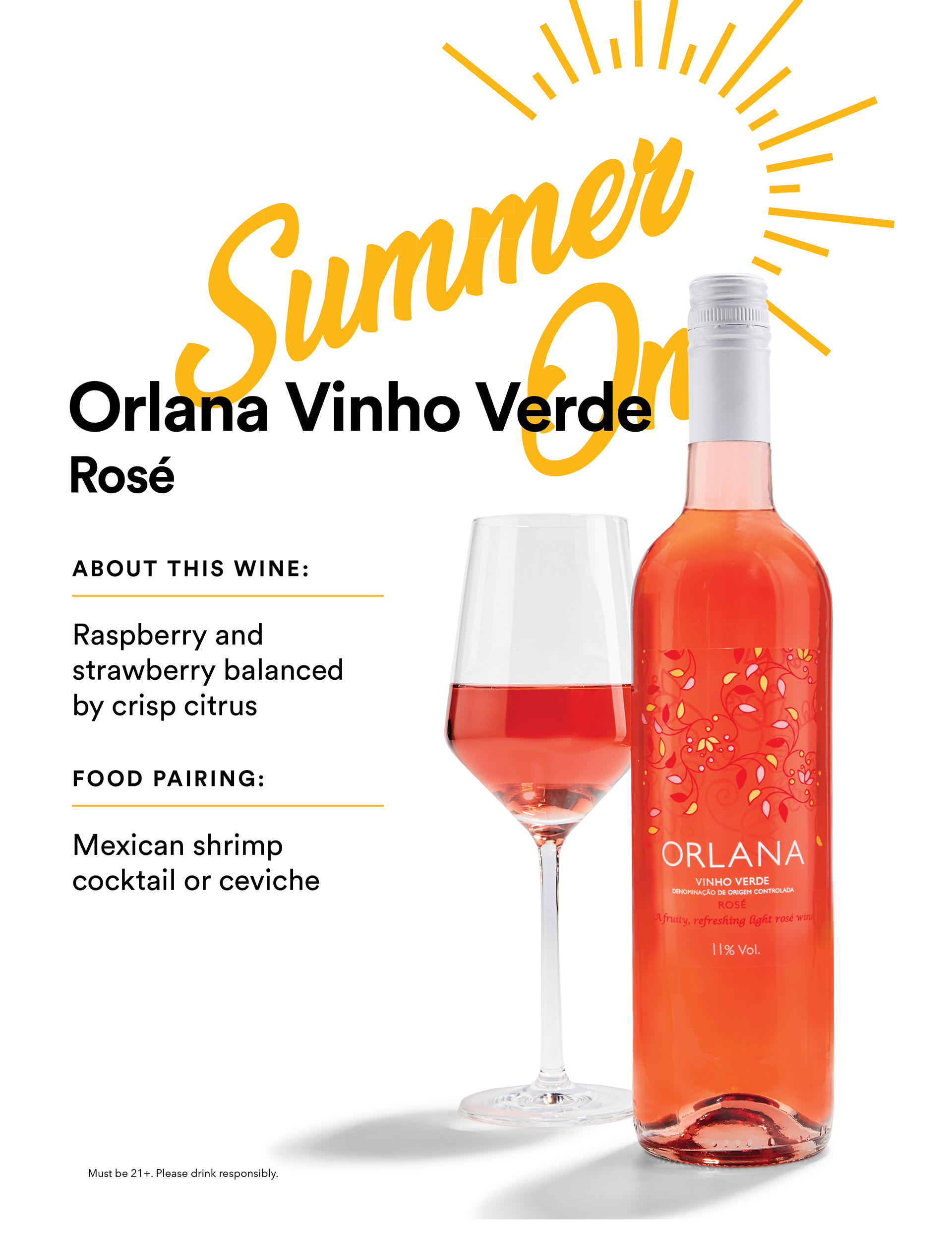 One of the in store posters I designed for individual wines in the "Summer On" campaign look