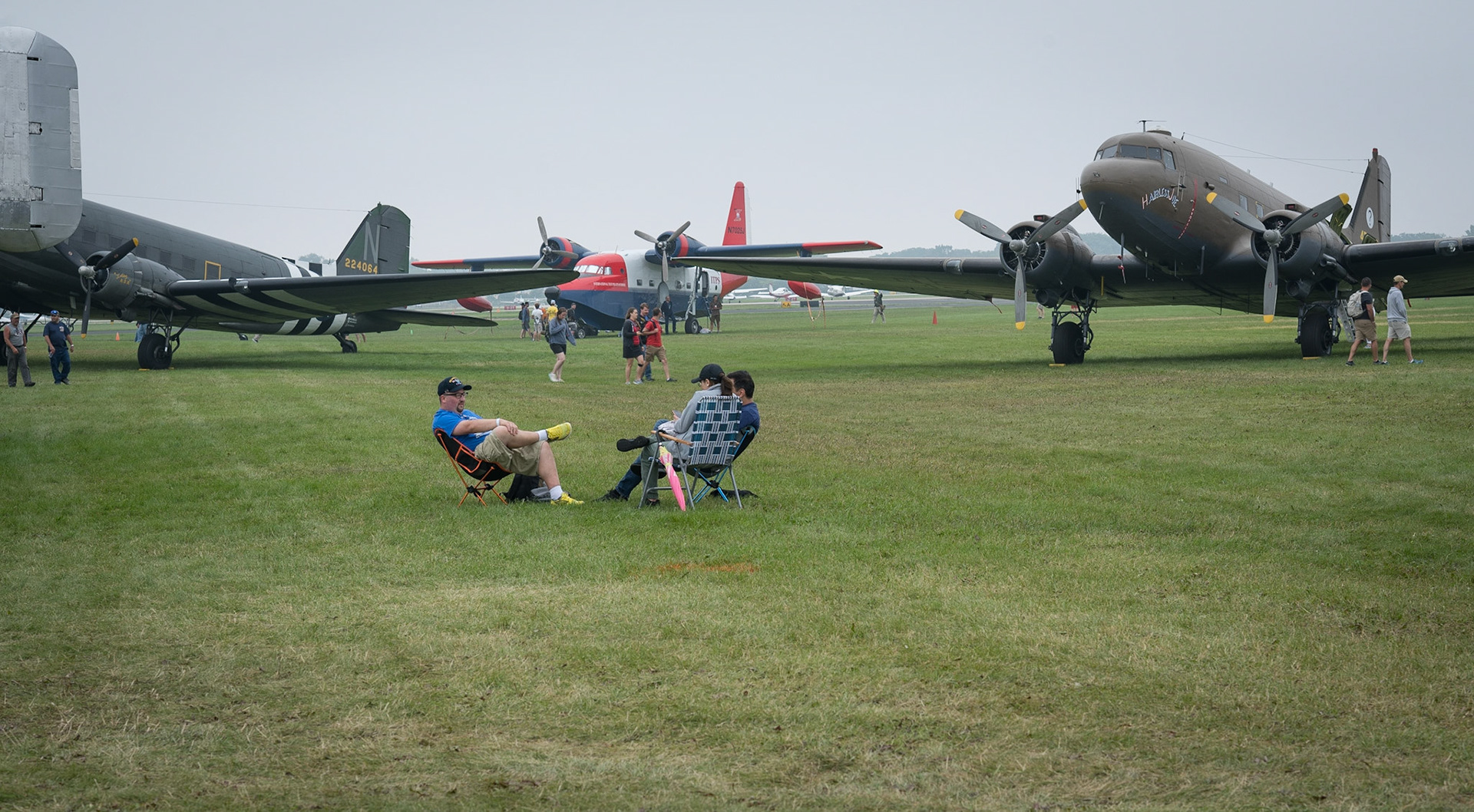 No better place to watch the show than from the middle of the taxiway