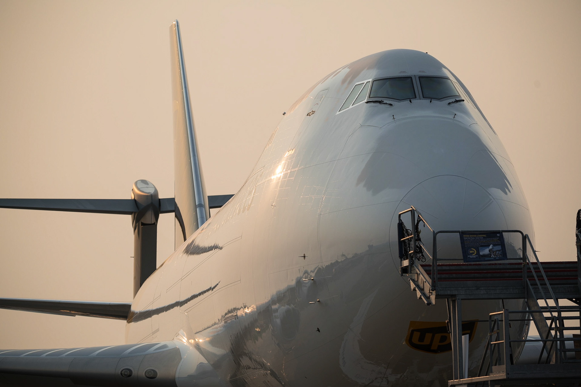 New 747-8F in the morning sun