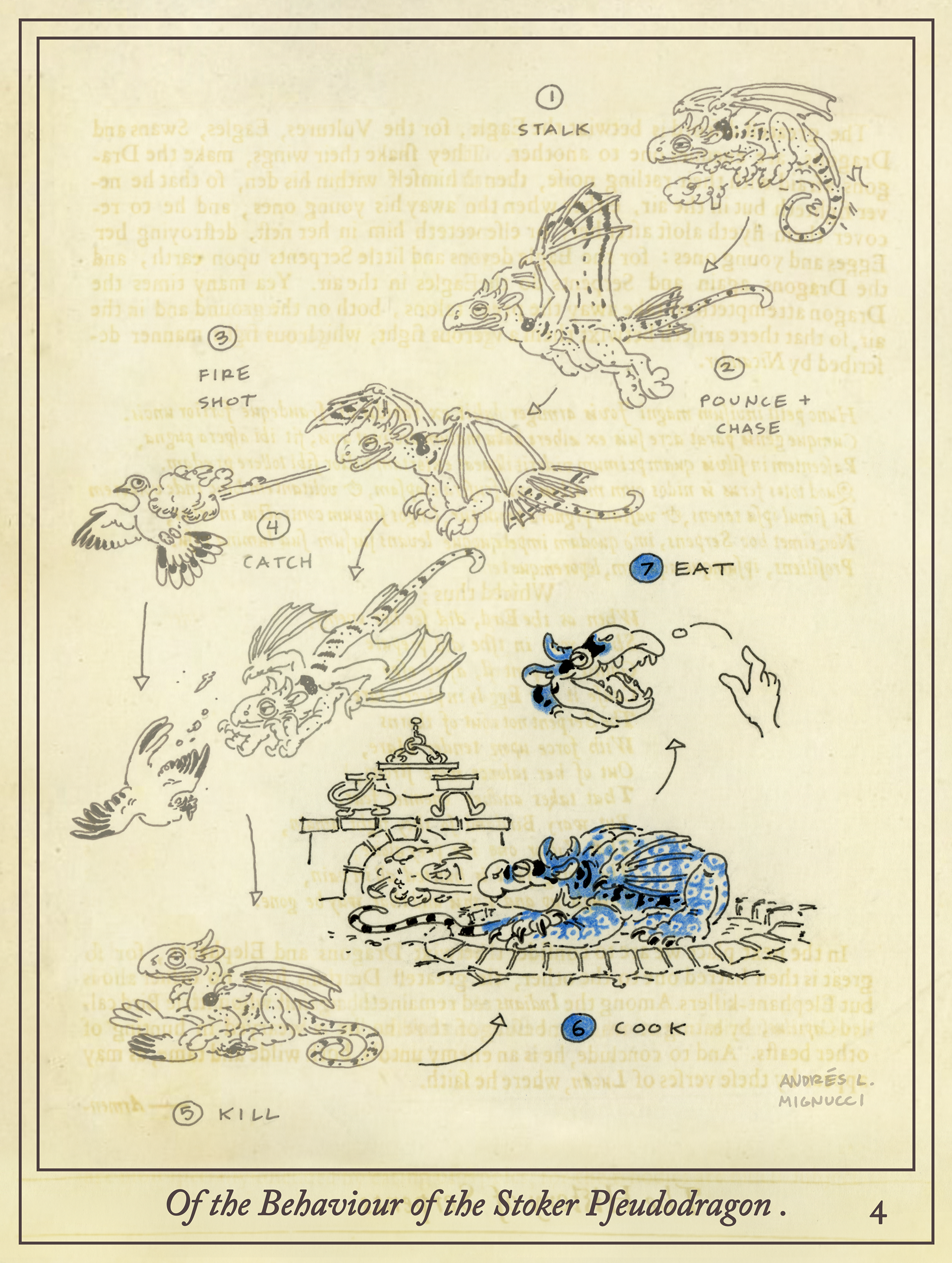 How the Stoker Pseudodragon is used to stoke the hearth.