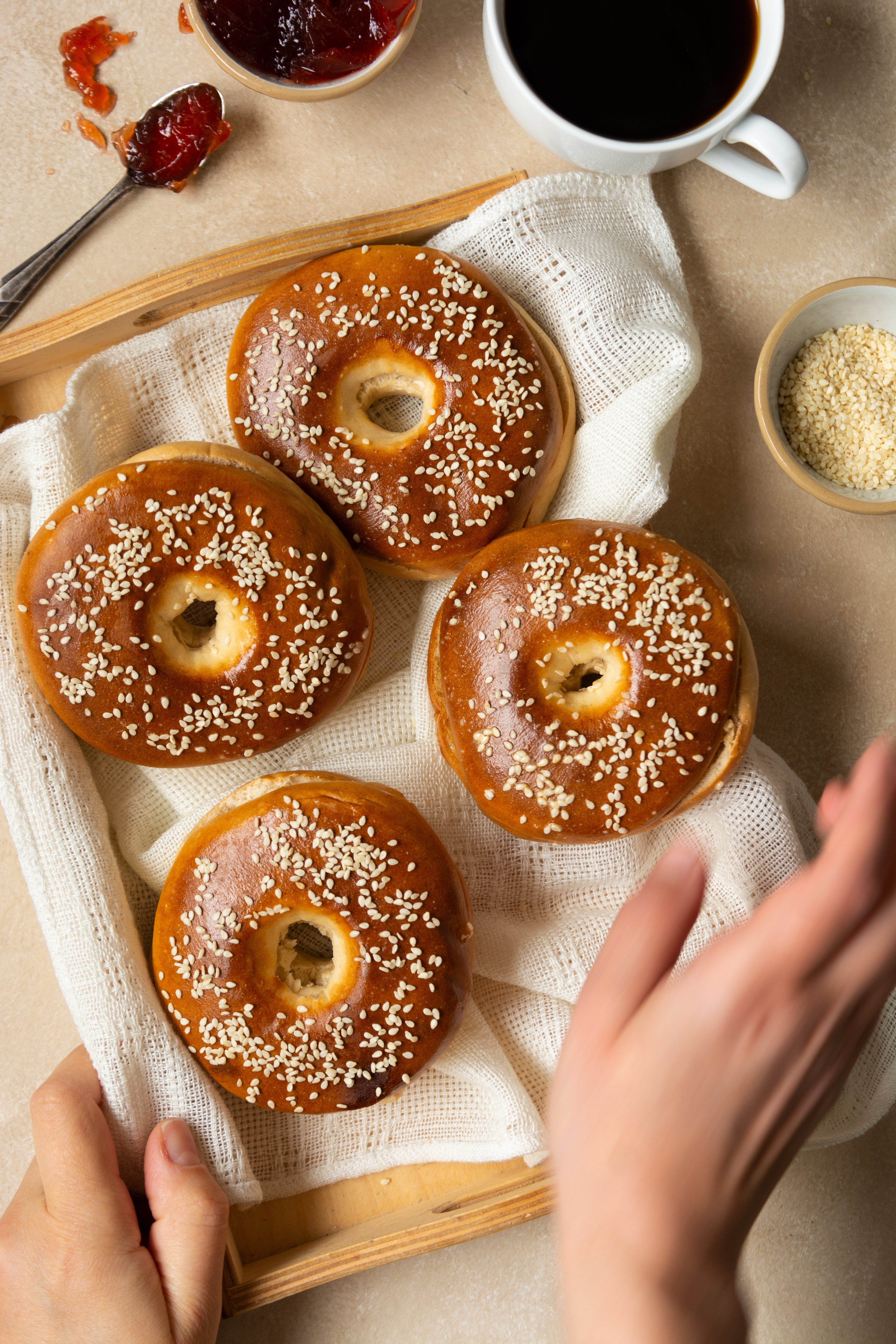 Bagels and motion movement food photography