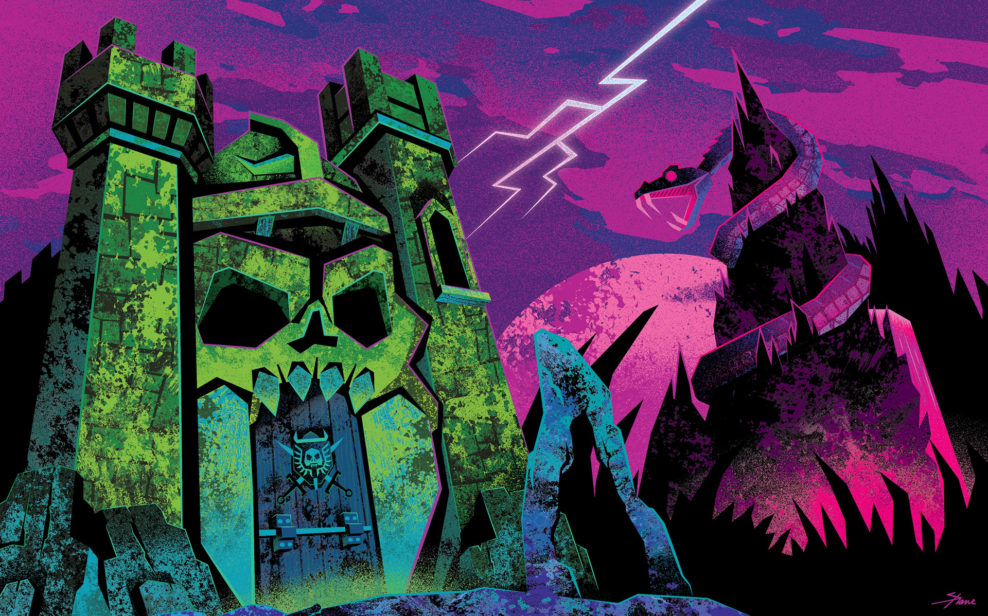 Masters of the universe. Heman. Castle Greyskull. Snake Mountain