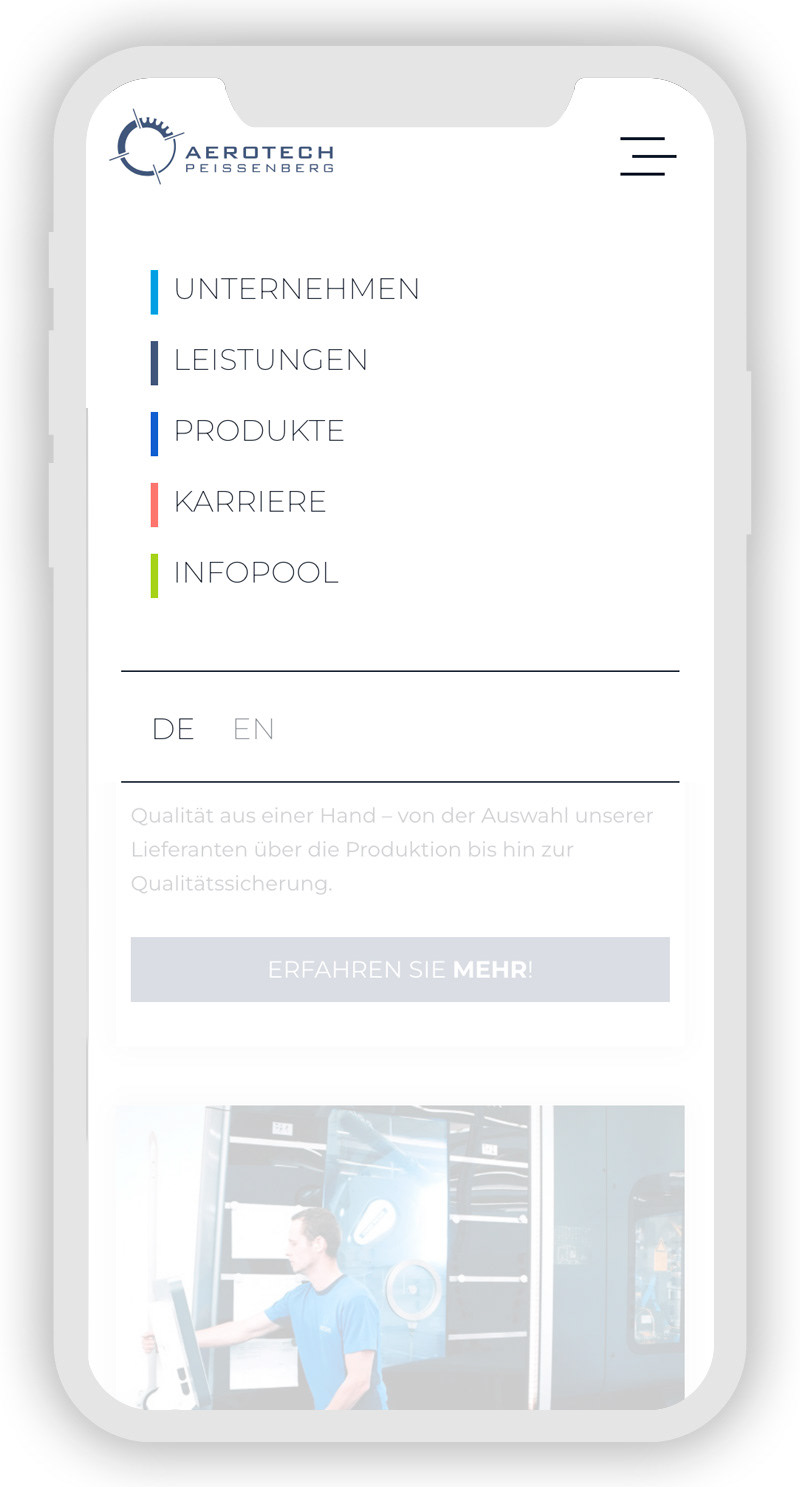 Übersichtliche Hauptmenü.