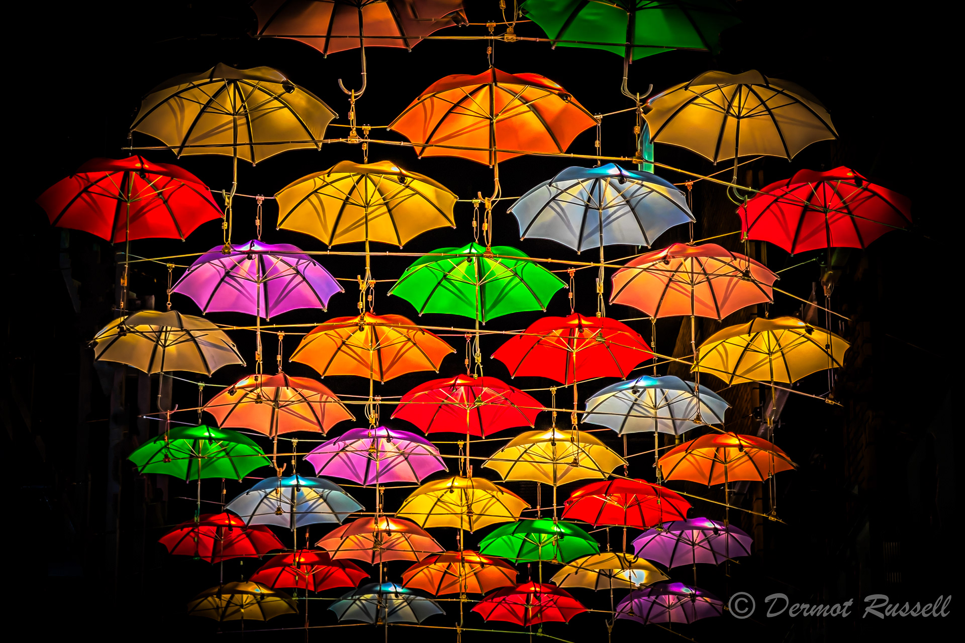 Umbrellas on a Dublin Street