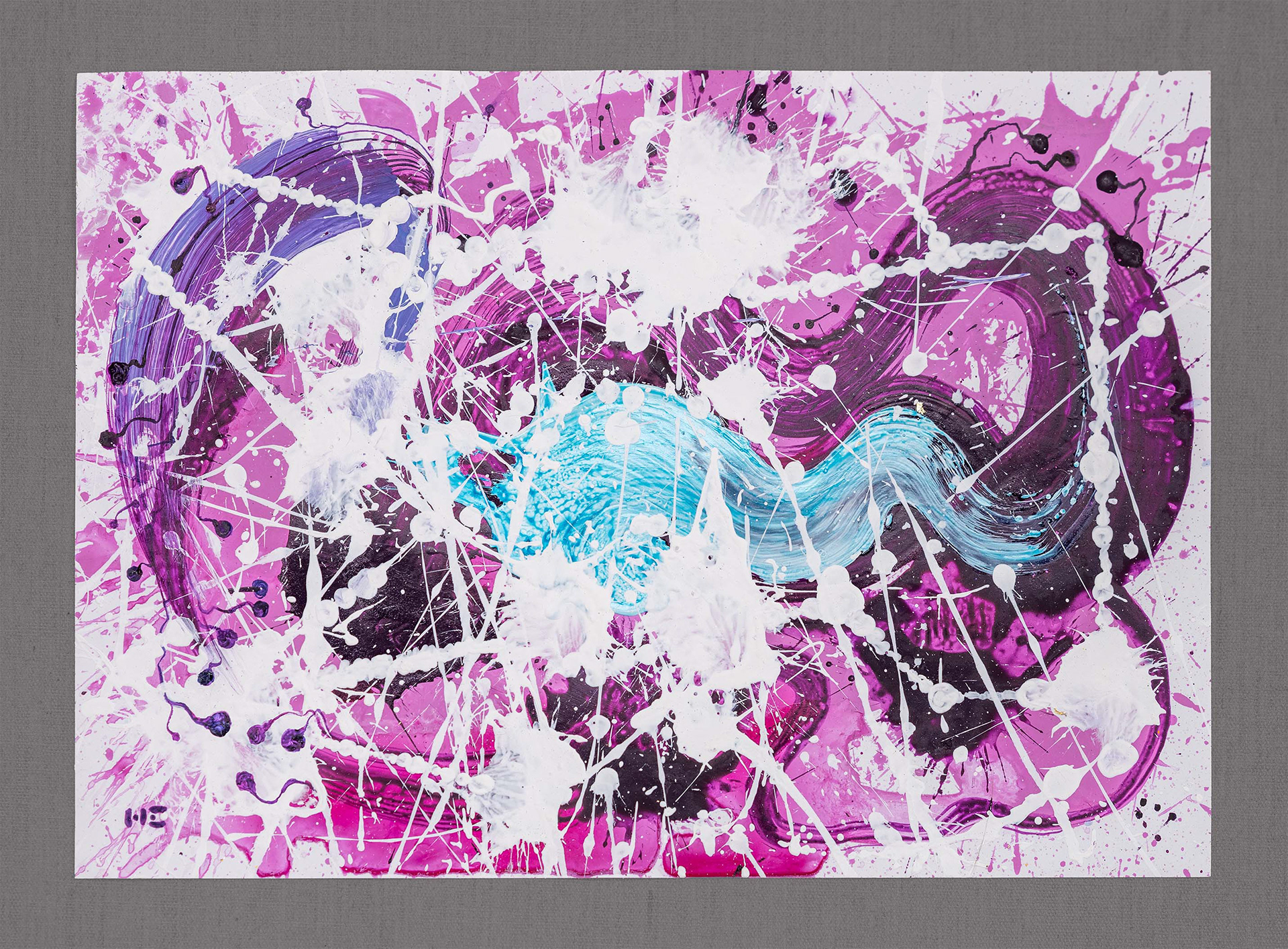 'Brushstrokes no.11' - Acrylics on stone paper, 41x30 cm