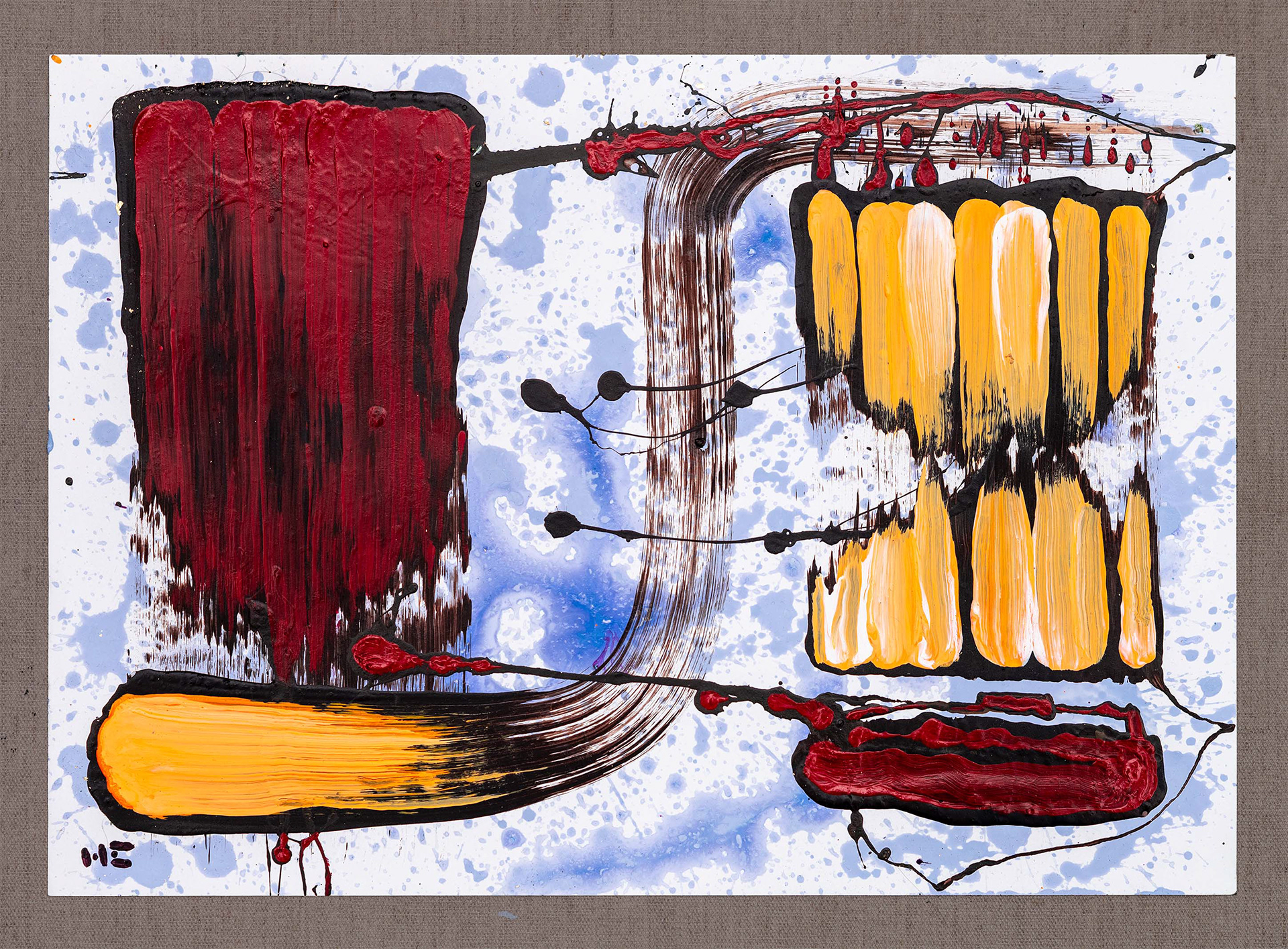 'Brushstrokes no.10' - Acrylics on stone paper, 41x30 cm