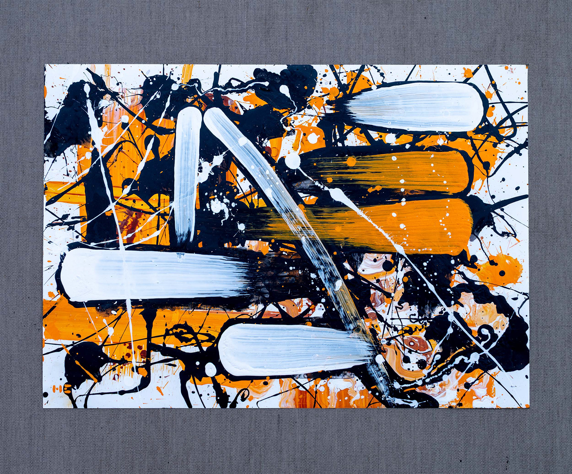 'Brushstrokes no.9' - Acrylics on stone paper, 41x30 cm