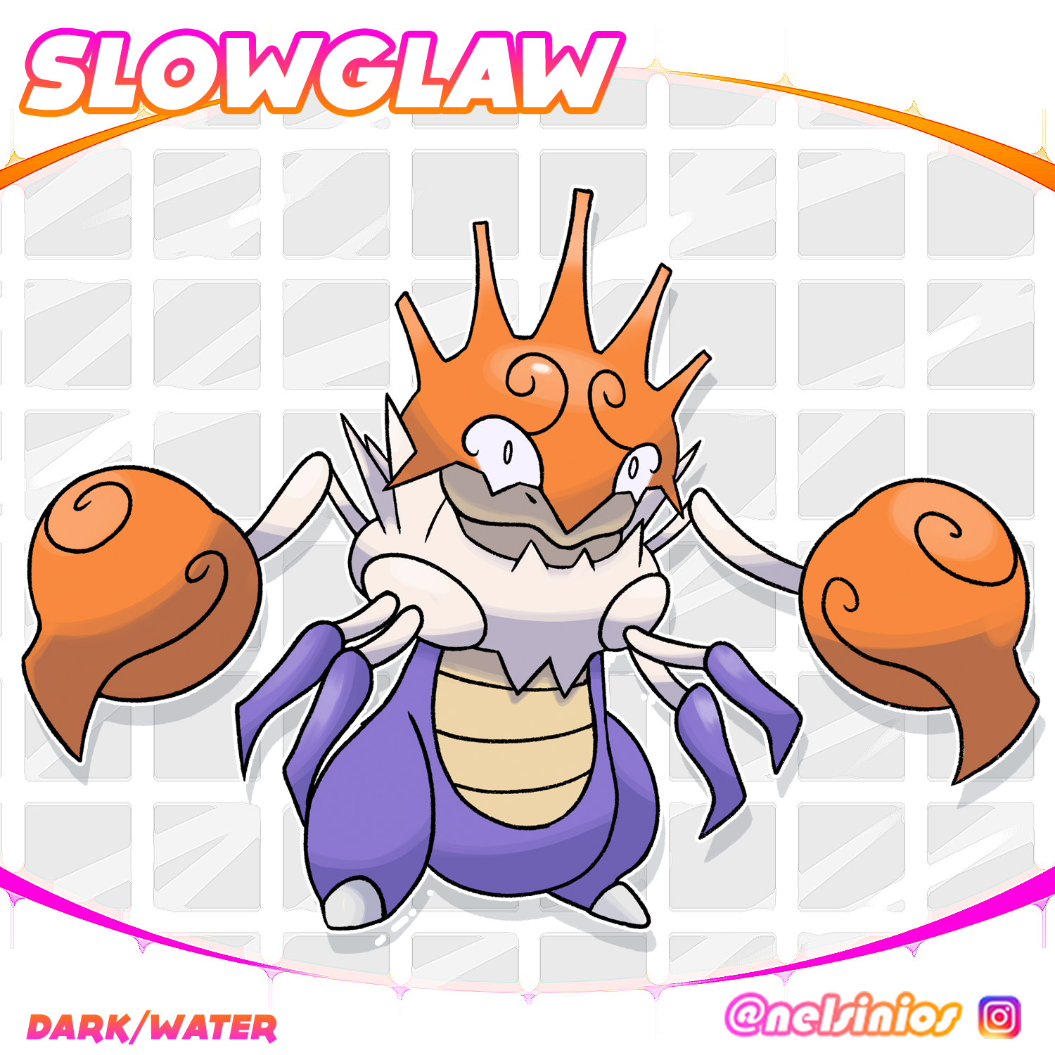 Slowpoke evolves into Slowglaw, where it preys on a KIngler. It essentially encases its body with the shell of Kingler and using its newly gained mandibles it is a bit of a menace.