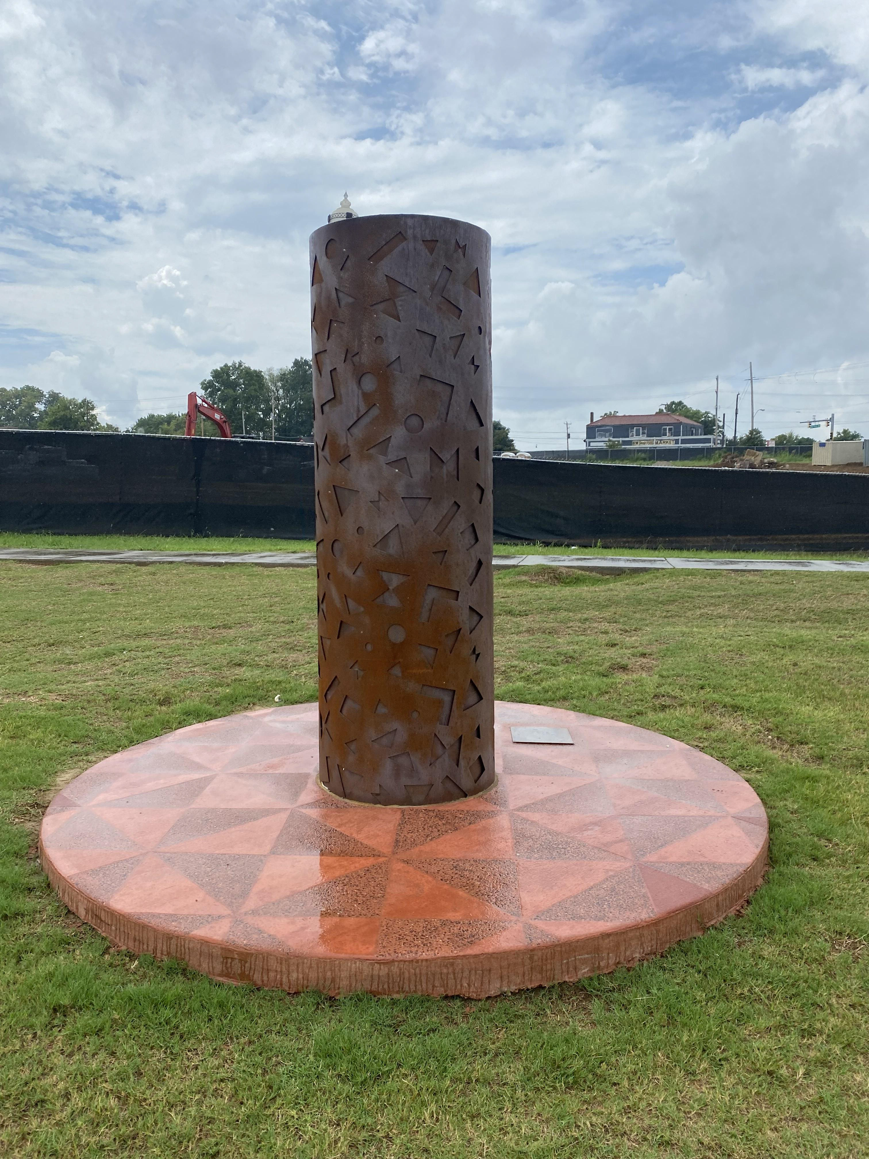 "Celestial Lineage" Steel, concrete. 2022 South City, Memphis, TN 