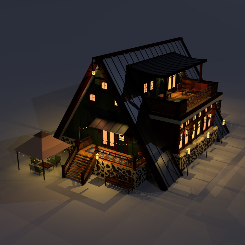 Front Aerial View - Night