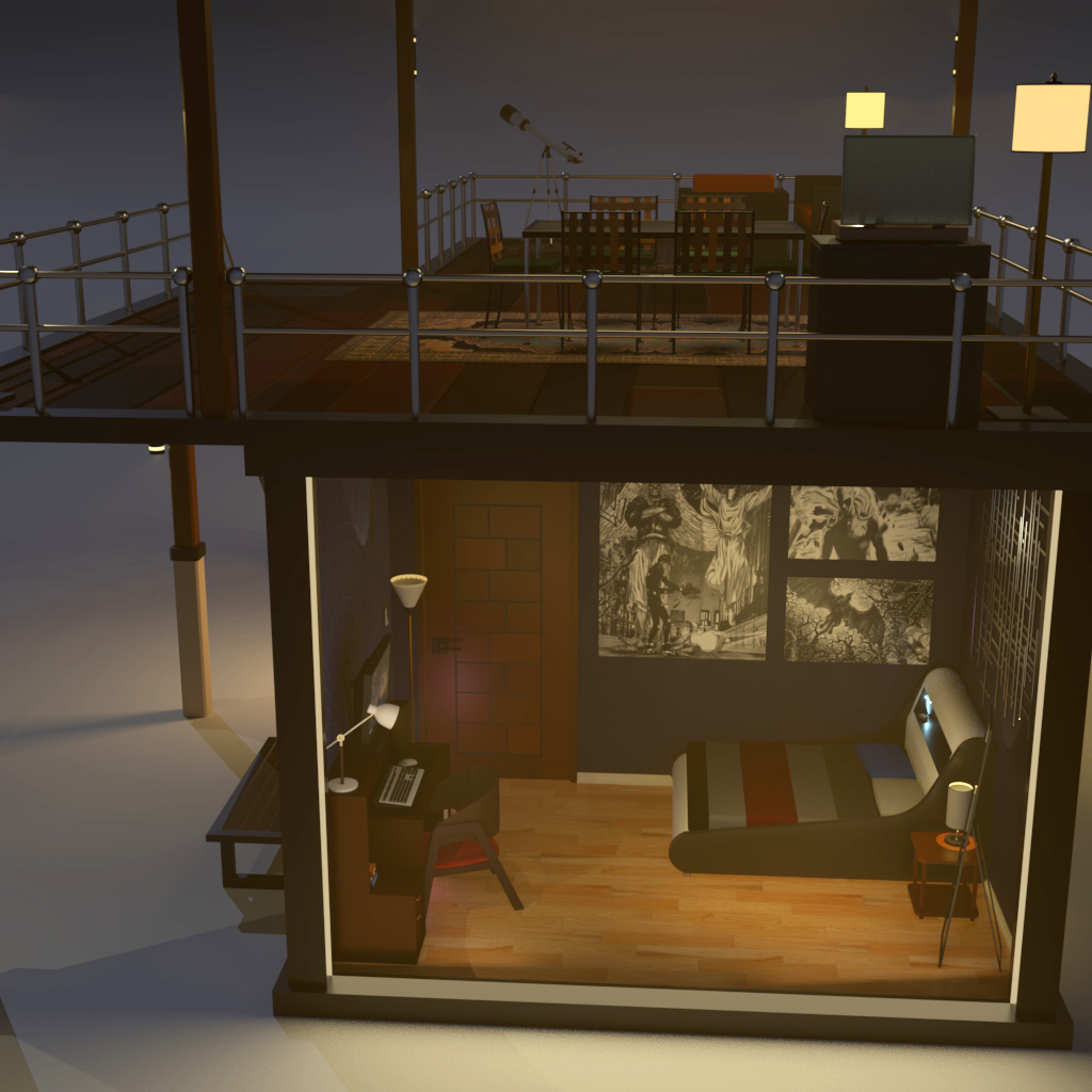 Close-Up Back Interior View - Night