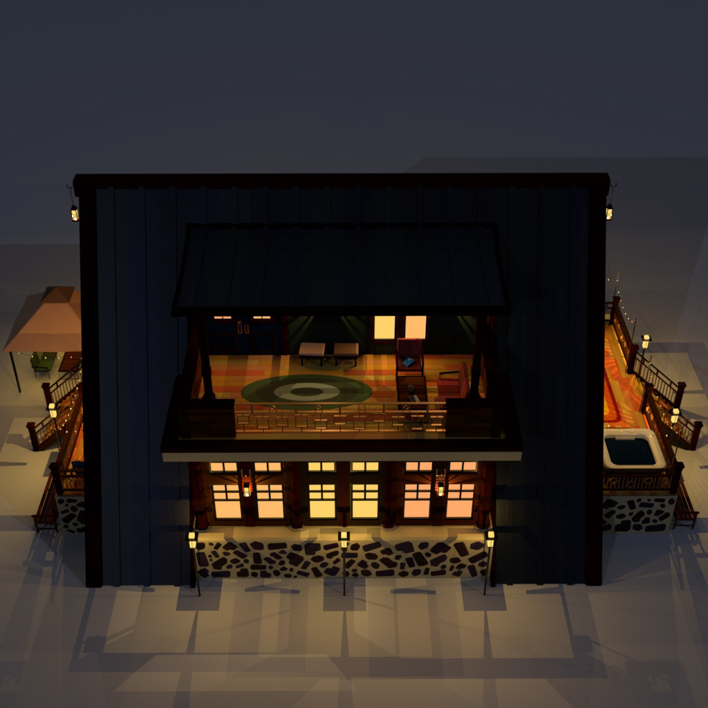 Right Side Aerial View - Night