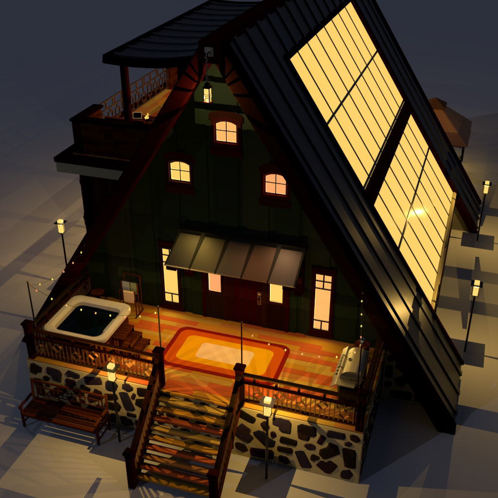 Back Aerial View - Night