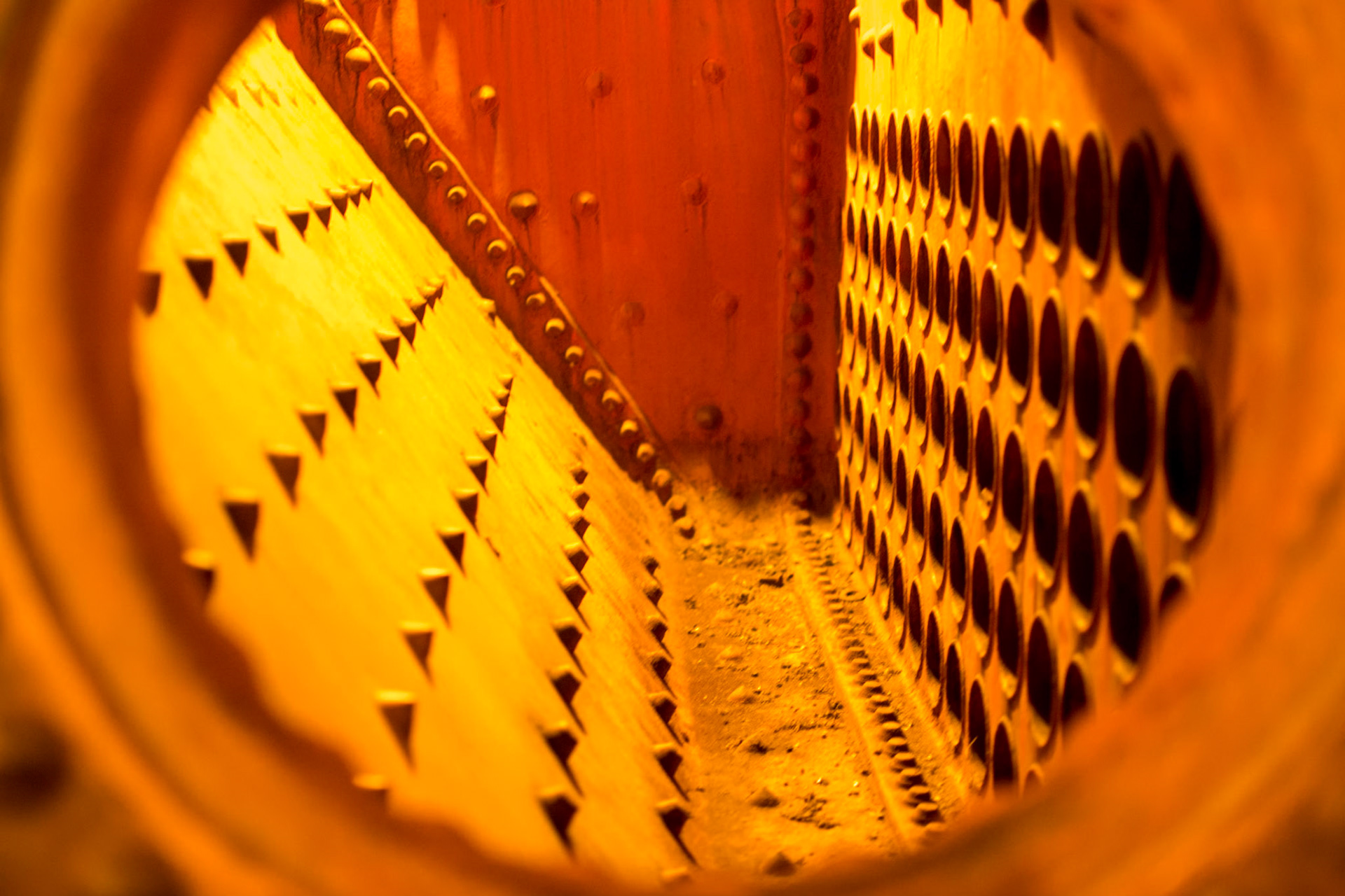 View into Steamboat Ticonderoga engine furnace, Shelburne Museum, Shelburne, VT