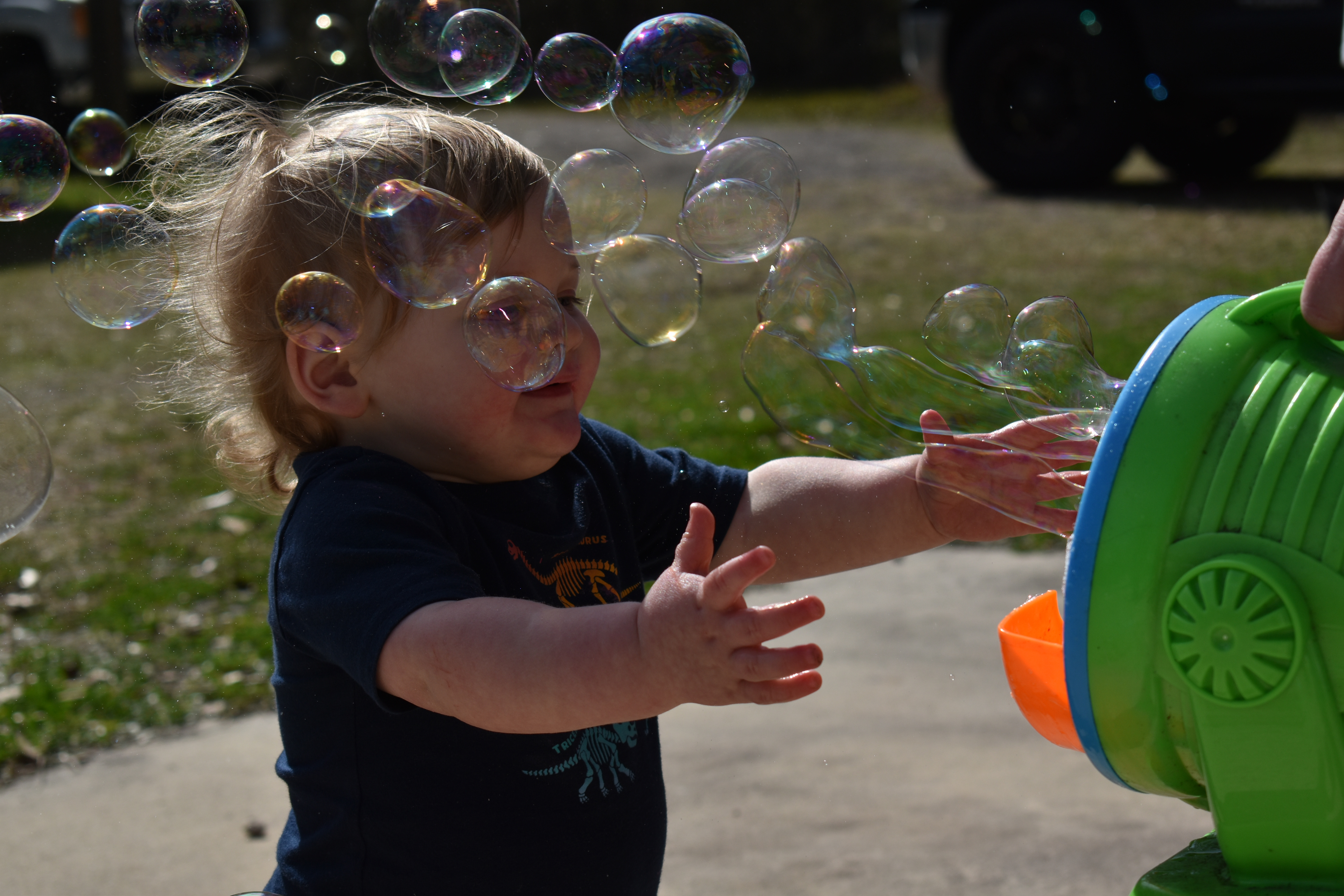 Wee Toddler enjoying Bubbles